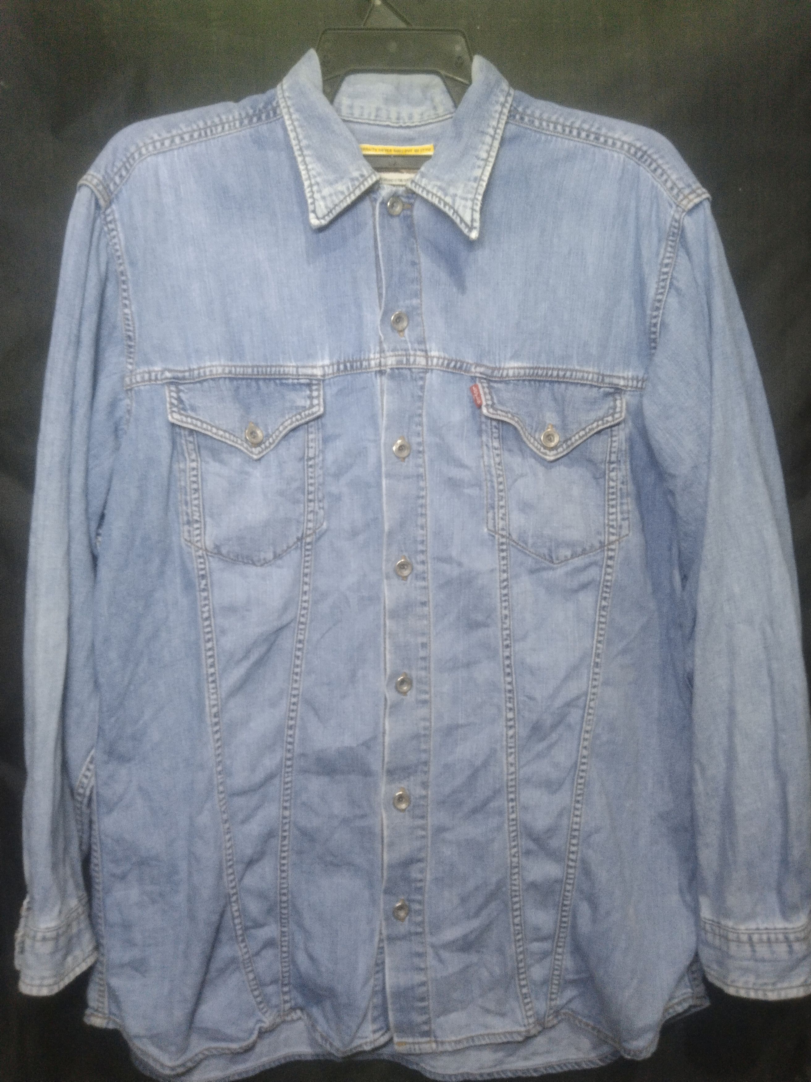 Levi's × Vintage Vintage 90's Levi's long sleeve denim button fly shirt Size US L / EU 52-54 / 3 - 1 Thumbnail