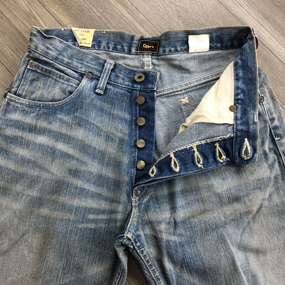 Sugar Cane 🇯🇵90s Vintage Sugar Cane Selvedge Faded Jeans Japanese Brand Size US 30 / EU 46 - 9 Thumbnail
