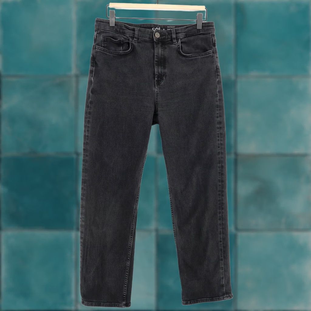 Cos COS Jeans Womens Slim Ankle 30 Black Wash Stretch Mid Rise Denim Size 30" / US 8 / IT 44 - 1 Thumbnail