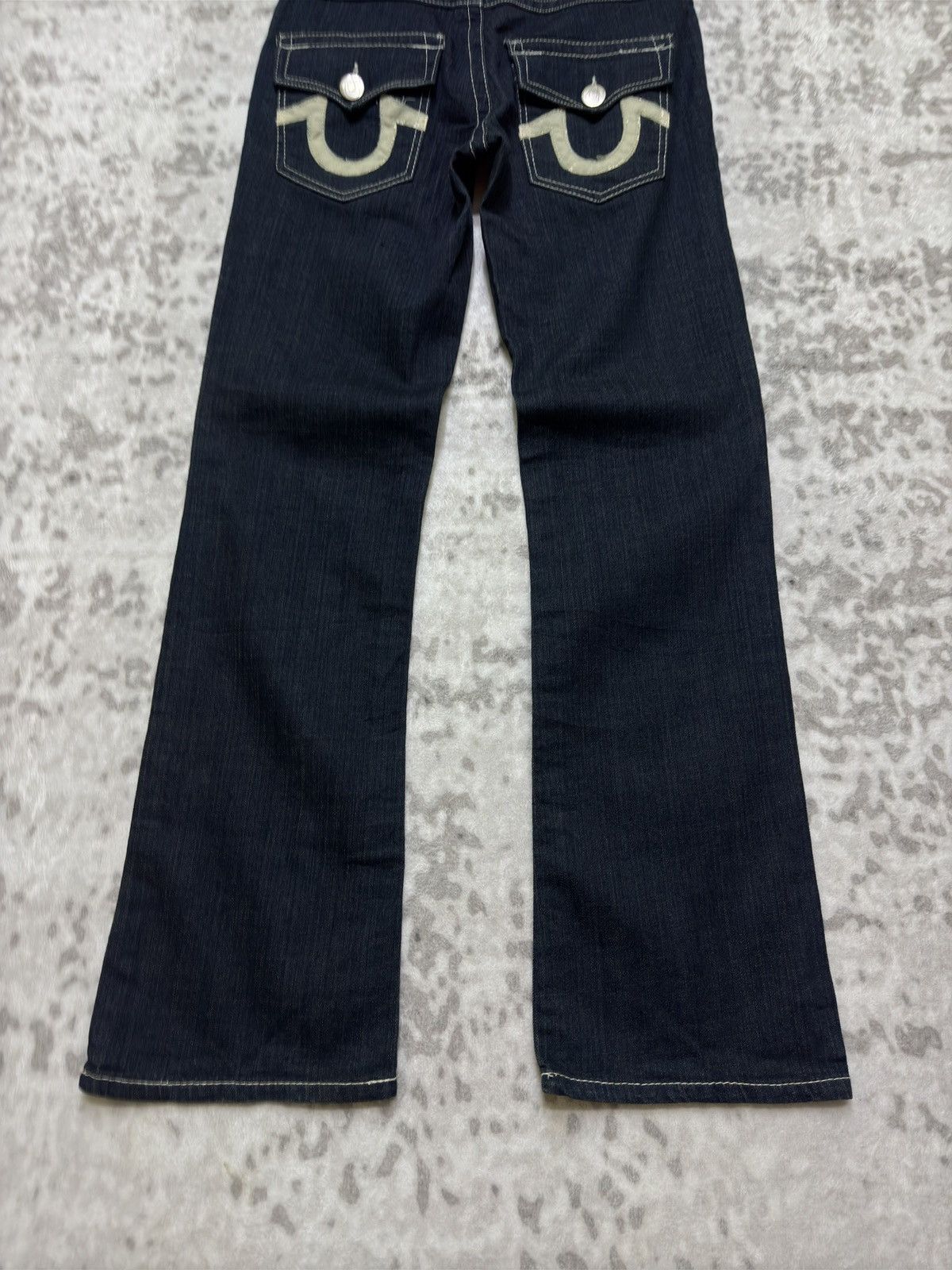 True Religion True Religion Bootcut Jeans White Patches Y2K Dark Wash Size US 29 - 10 Thumbnail