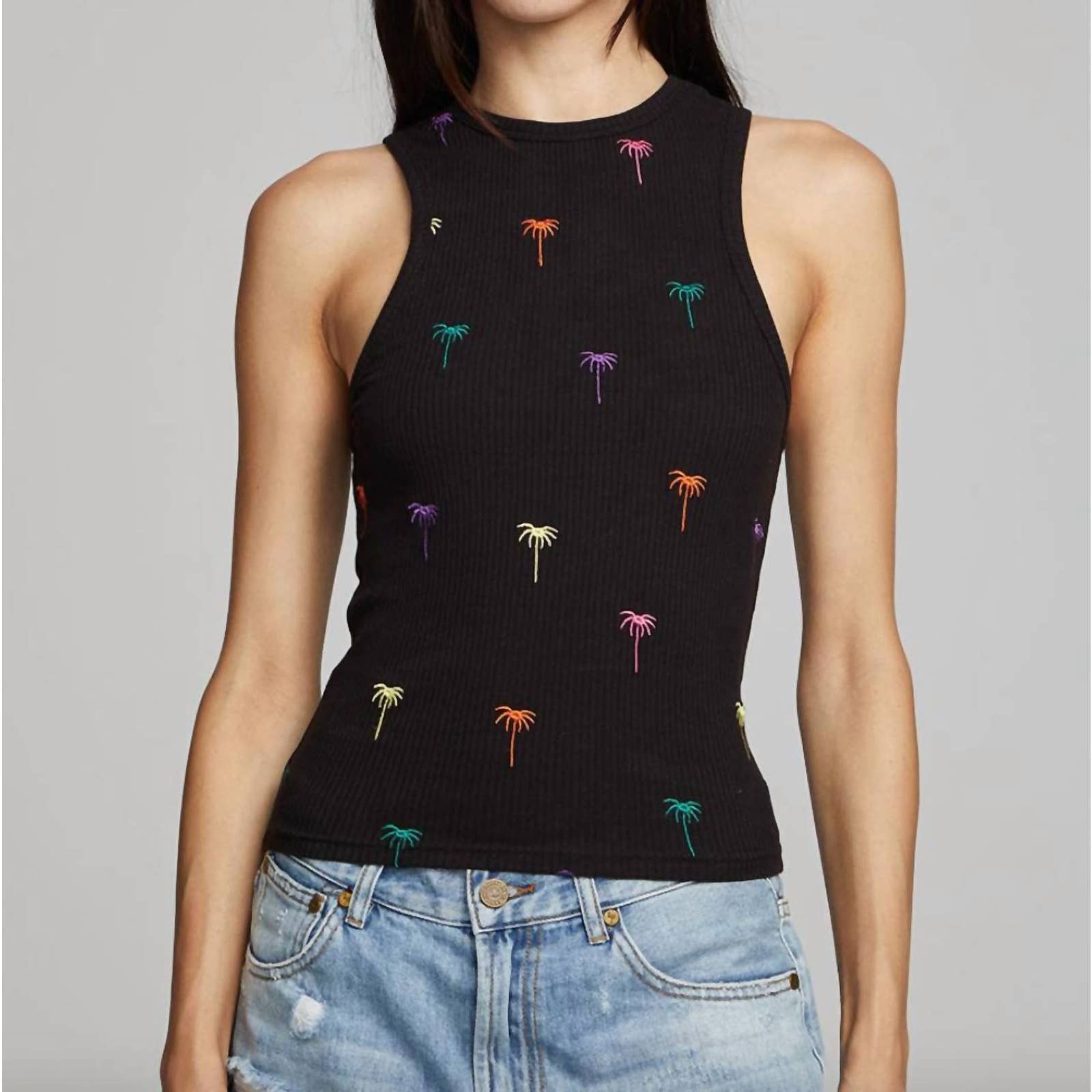 Chaser LA CHASER Neon Palms Ribbed Tank Top In Black | Grailed