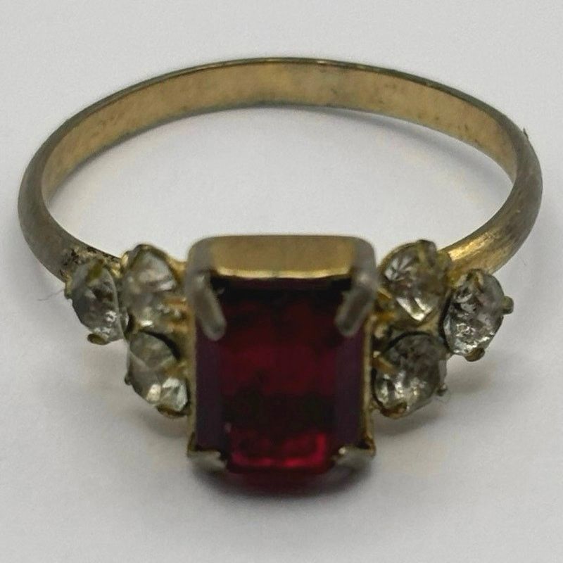 Other Gold & Red Crystal Ring Size ONE SIZE - 4 Thumbnail