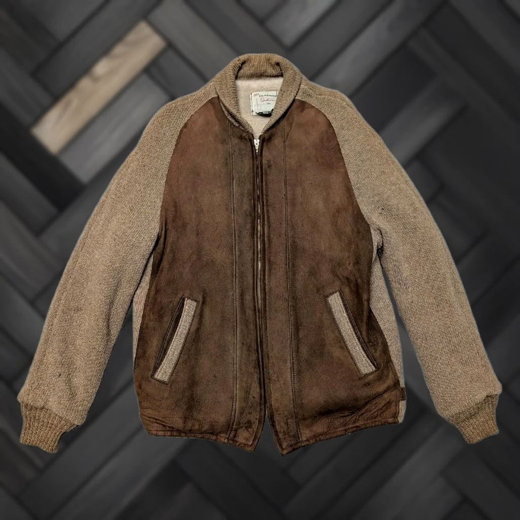 Vintage VINTAGE Ralph Edwards Car Club jacket Wool Suede cardigan Coat Jacket Mens 38 Brown 1950s Size US S / EU 44-46 / 1 - 1 Thumbnail