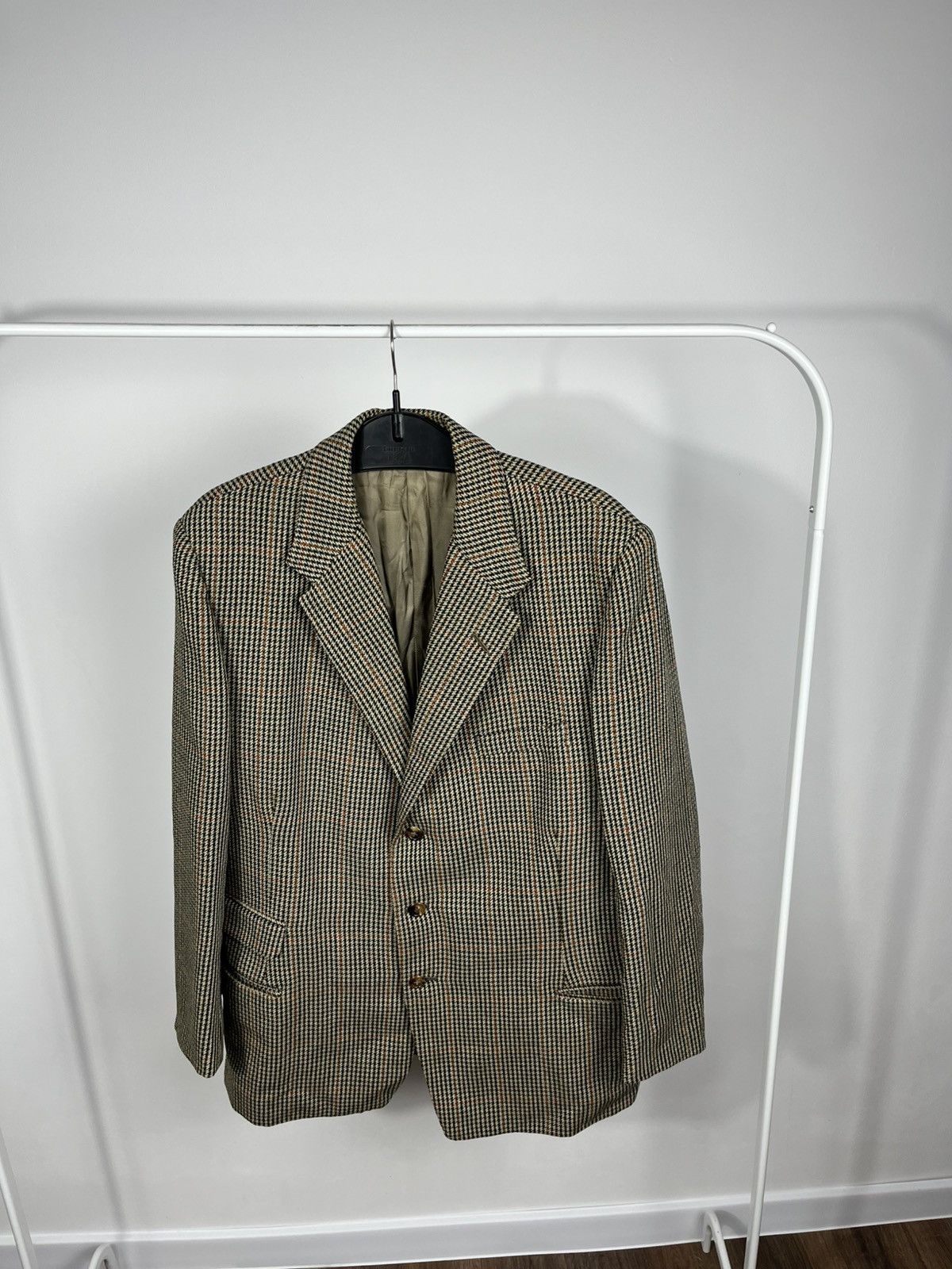 Other Vintage 1963 British Wool Blazer Houndstooth Tailored Size 44R - 4 Thumbnail