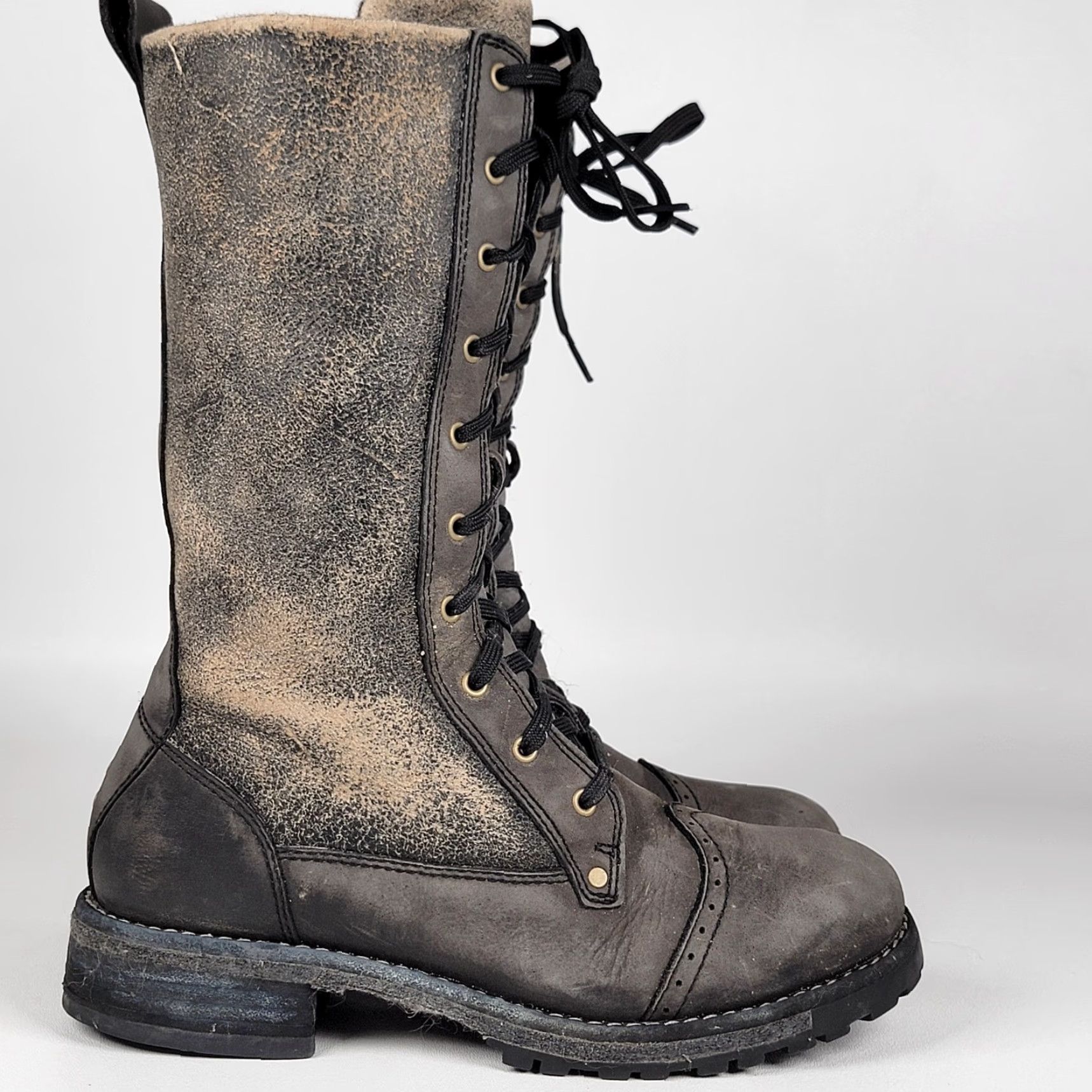 Vintage Woolrich Santa Fe Boots Womens 7.5 Leather Brown Side Zip Wool Lined Desert Casual Boots Womens Size US 6 / IT 36 - 2 Thumbnail