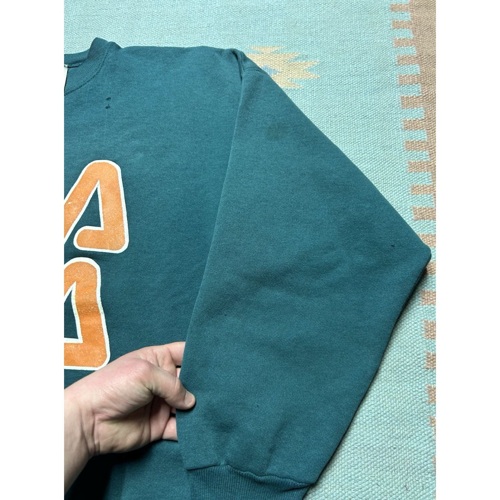 Hanes VINTAGE 90s Hanes Sweatshirt Crewneck Fila graphic boot Distressed Adult XXL Green Pullover Men Size US XXL / EU 58 / 5 - 5 Thumbnail