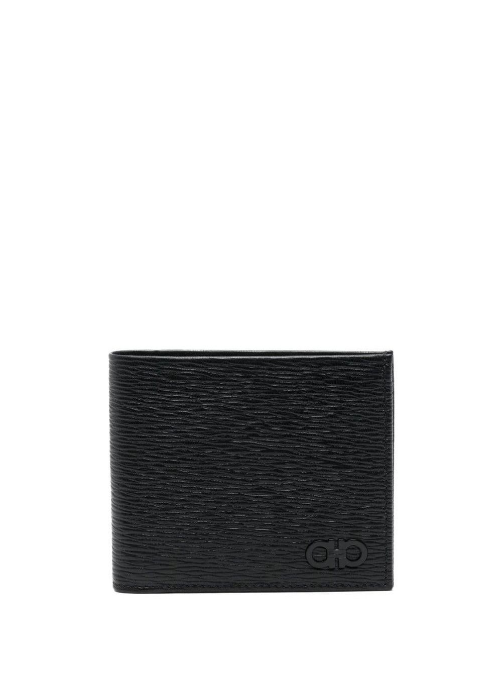 Salvatore Ferragamo 'Revival' Black Bifold Wallet with Tone-on-Tone Gancini Plaque in Grained Leather Man Size ONE SIZE - 1 Thumbnail