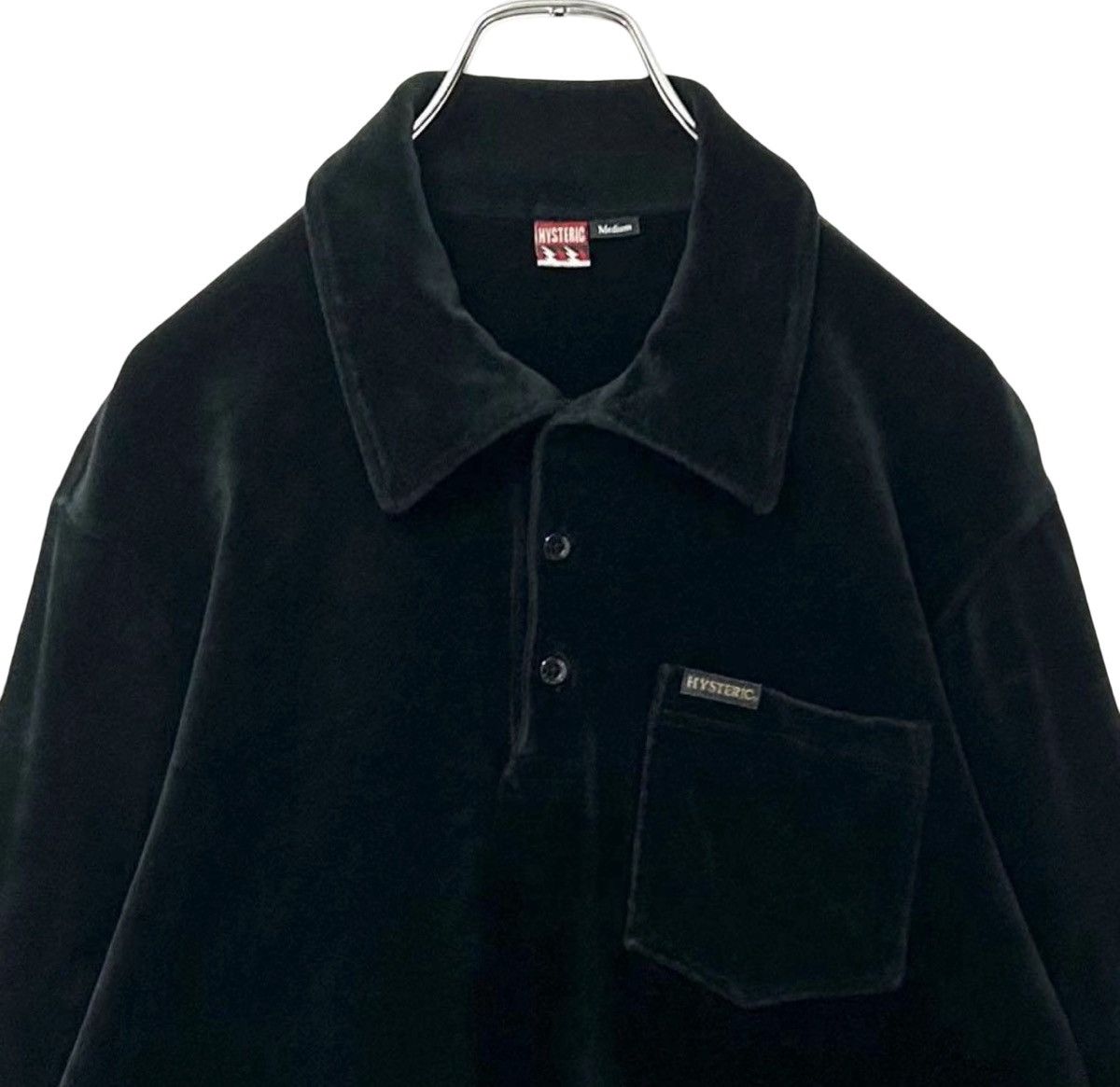 Hysteric Glamour Hysteric Glamour Velour Polo Shirt - Black Size US M / EU 48-50 / 2 - 5 Thumbnail