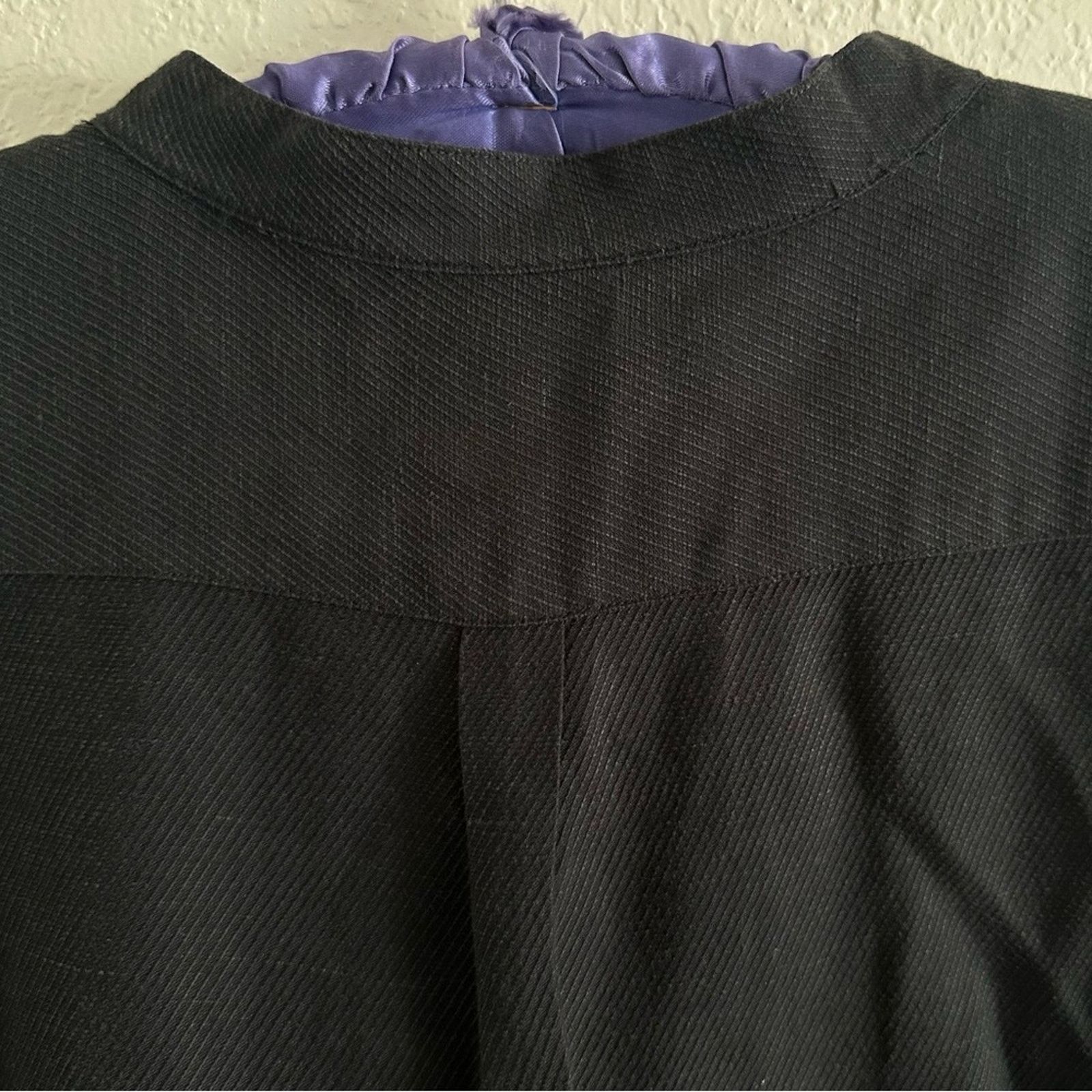 John Varvatos S/21 Twill Linen Blend Shirt Sz XL Midnight Blue Band Collar Size US XL / EU 56 / 4 - 4 Thumbnail