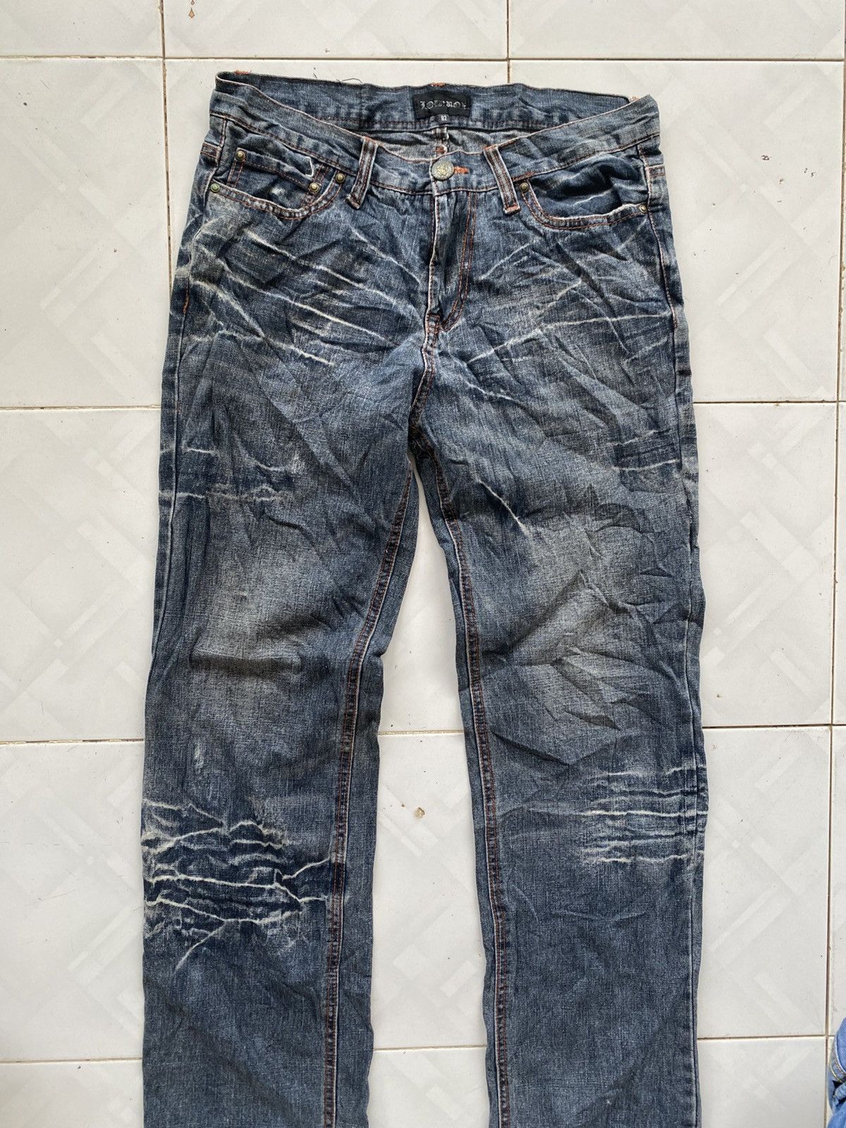 Japanese Brand Lowbox Whiskes Jeans Size US 31 - 5 Thumbnail