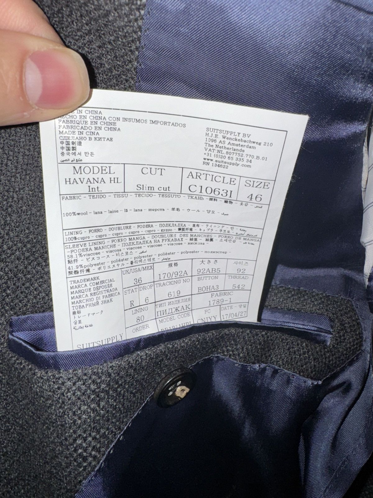 Suitsupply SUIT SUPPLY HAVANNA 100% WOOL E. THOMAS SUIT JACKET Size 36R - 6 Thumbnail