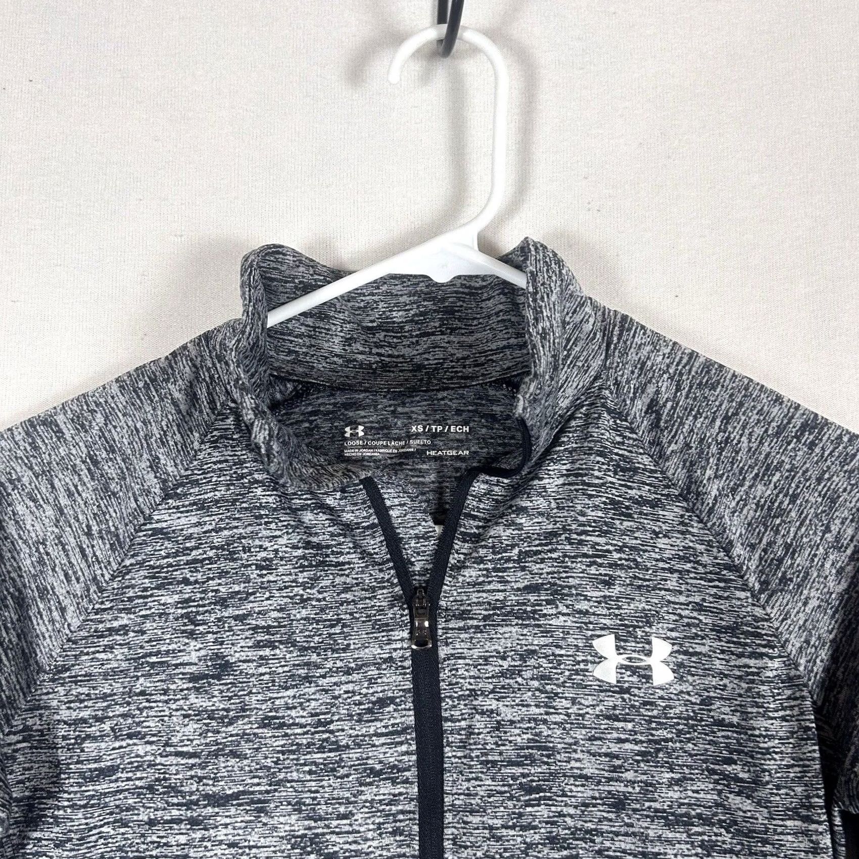 Under Armour Under Armour HeatGear 1/4 Zip Shirt Womens XS Gray Long Sleeve Run Gym Regular Fit Pullover Athletic Lightweight Breathable Sports Size XS / US 0-2 / IT 36-38 - 2 Thumbnail