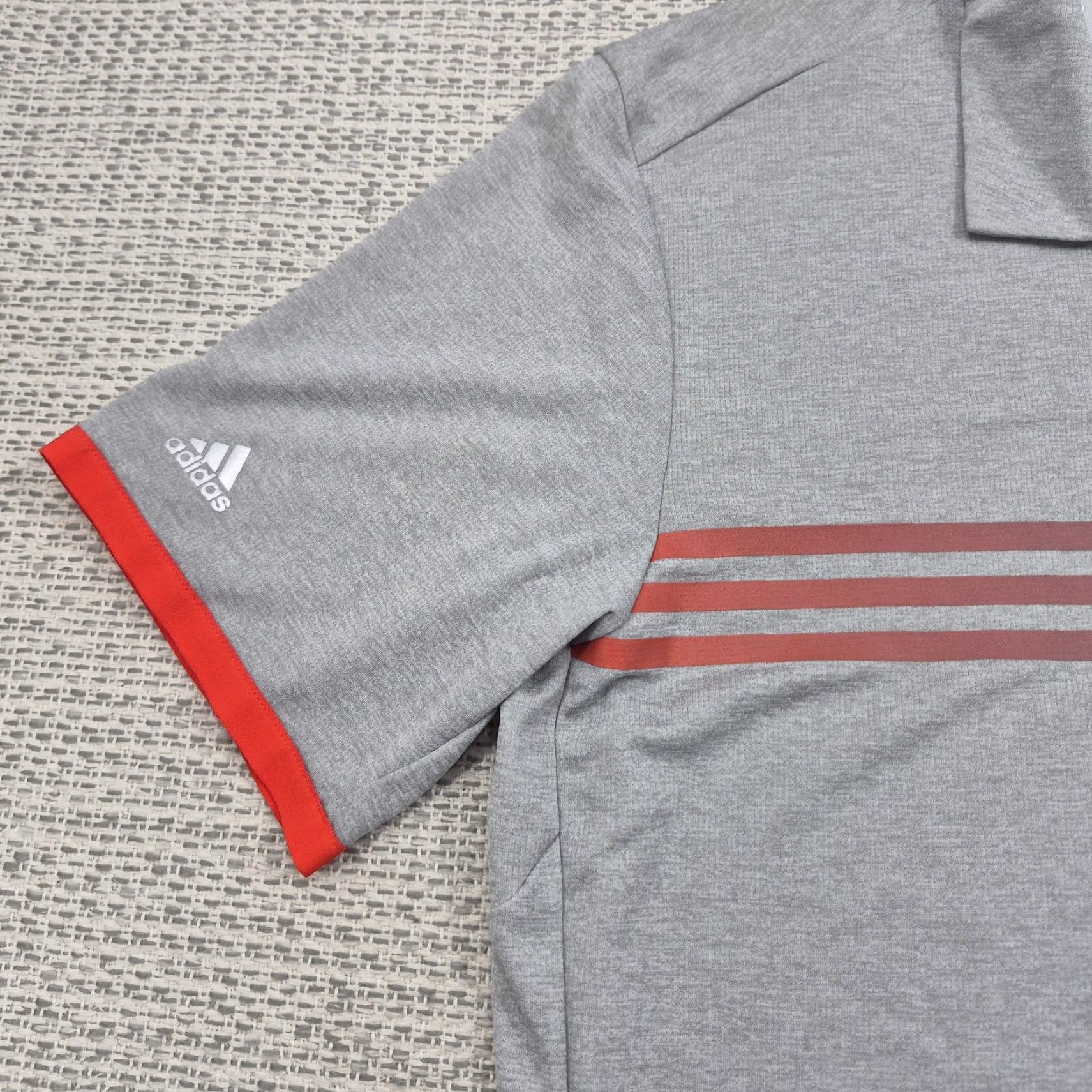 Adidas Adidas Golf Polo Shirt Mens Large Gray Stripe Climachill Performance Breathable Moisture Wicking Short Sleeve Polo S/S Mens Regular 100% Polyester Size US L / EU 52-54 / 3 - 3 Thumbnail