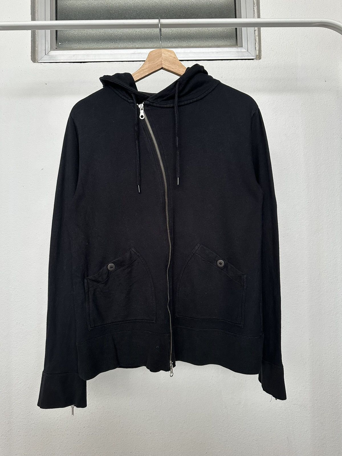 Japanese Brand 2006SS - Comme Ca Ism asymmetric zipper hoodie Size US M / EU 48-50 / 2 - 9 Thumbnail