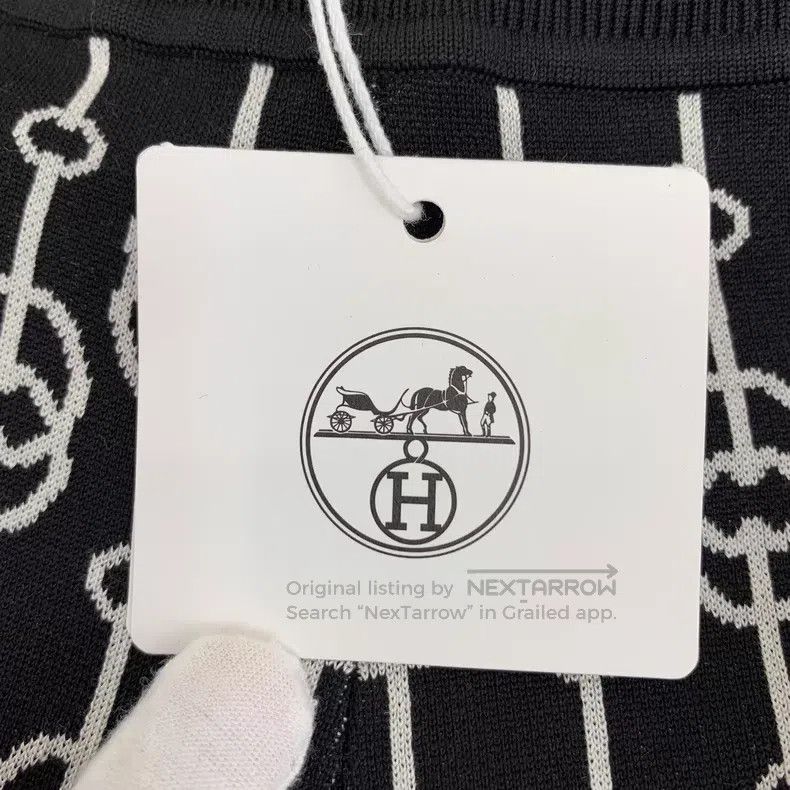 Hermes Hermes Black Printed Knit Drawstring Trousers Size 24" / US 00 / IT 34 - 7 Thumbnail