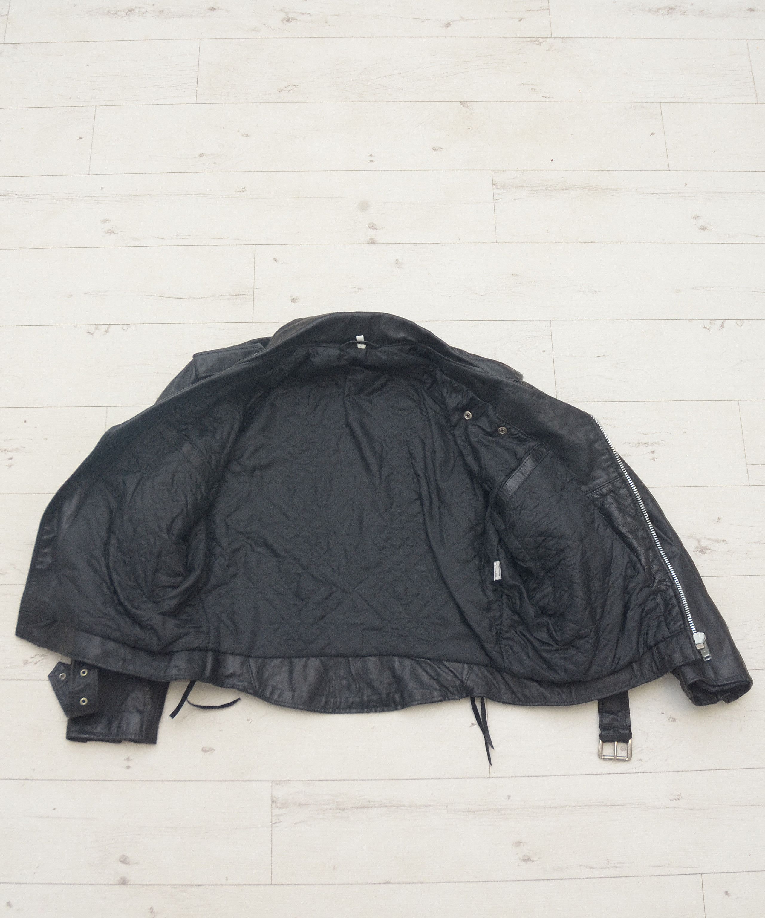 Vintage VINTAGE Made in France BLACK MOTORCYCLE LEATHER BIKER JACKET Size US M / EU 48-50 / 2 - 10 Thumbnail