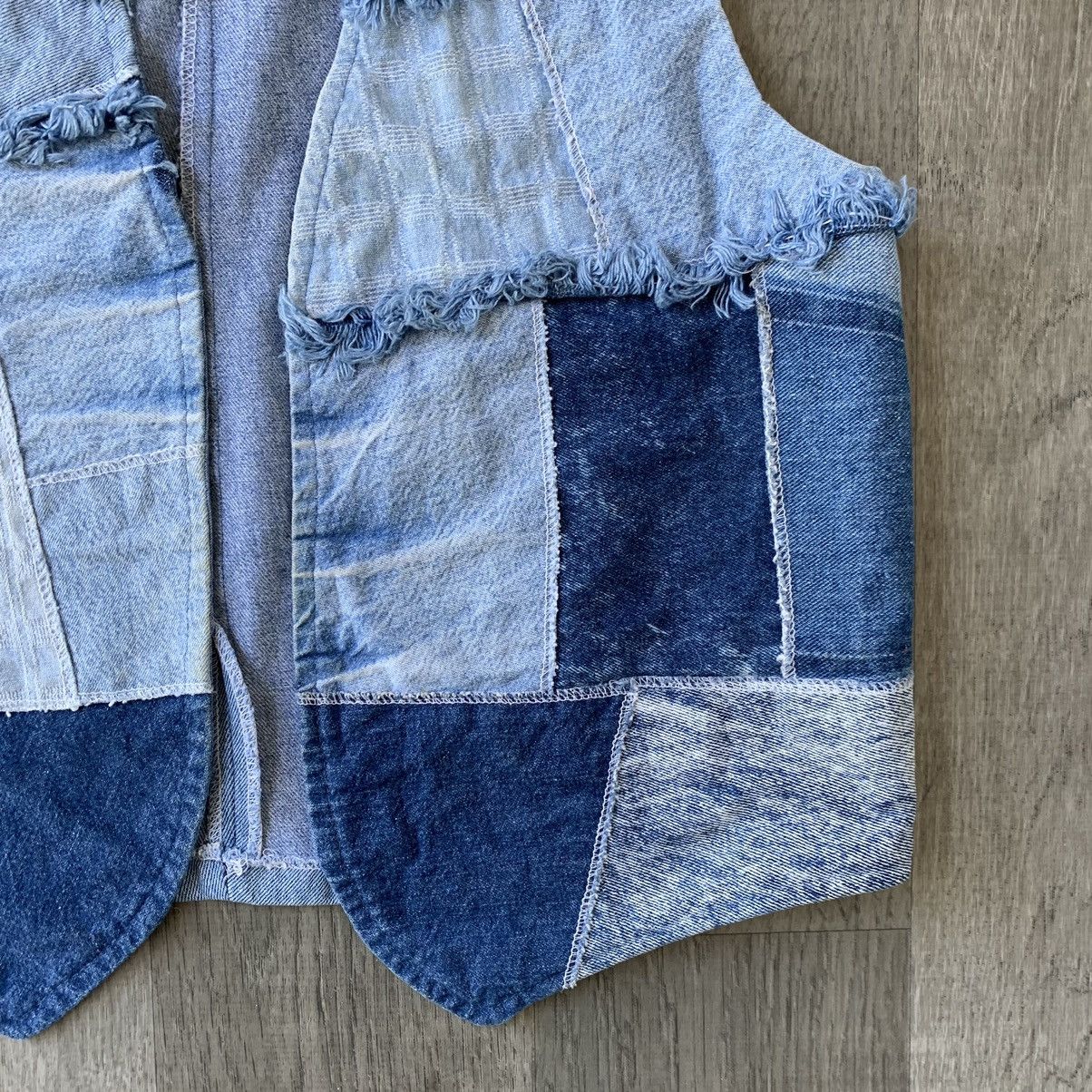 Vintage Vintage Blue Denim Patchwork Vest Size L / US 10 / IT 46 - 6 Thumbnail