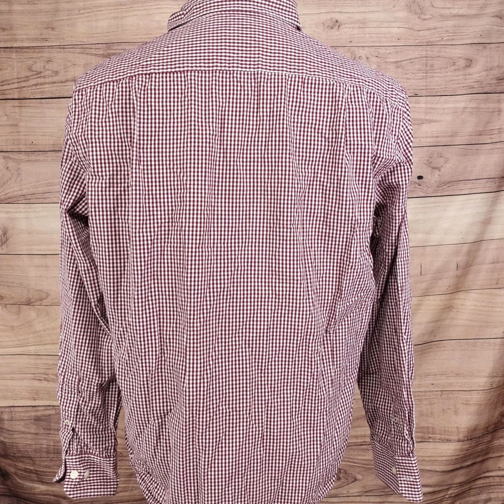Izod IZOD Shirt Mens L Red Check Long Sleeve Button-Up Slim Fit Collared Pocket Size US L / EU 52-54 / 3 - 4 Thumbnail