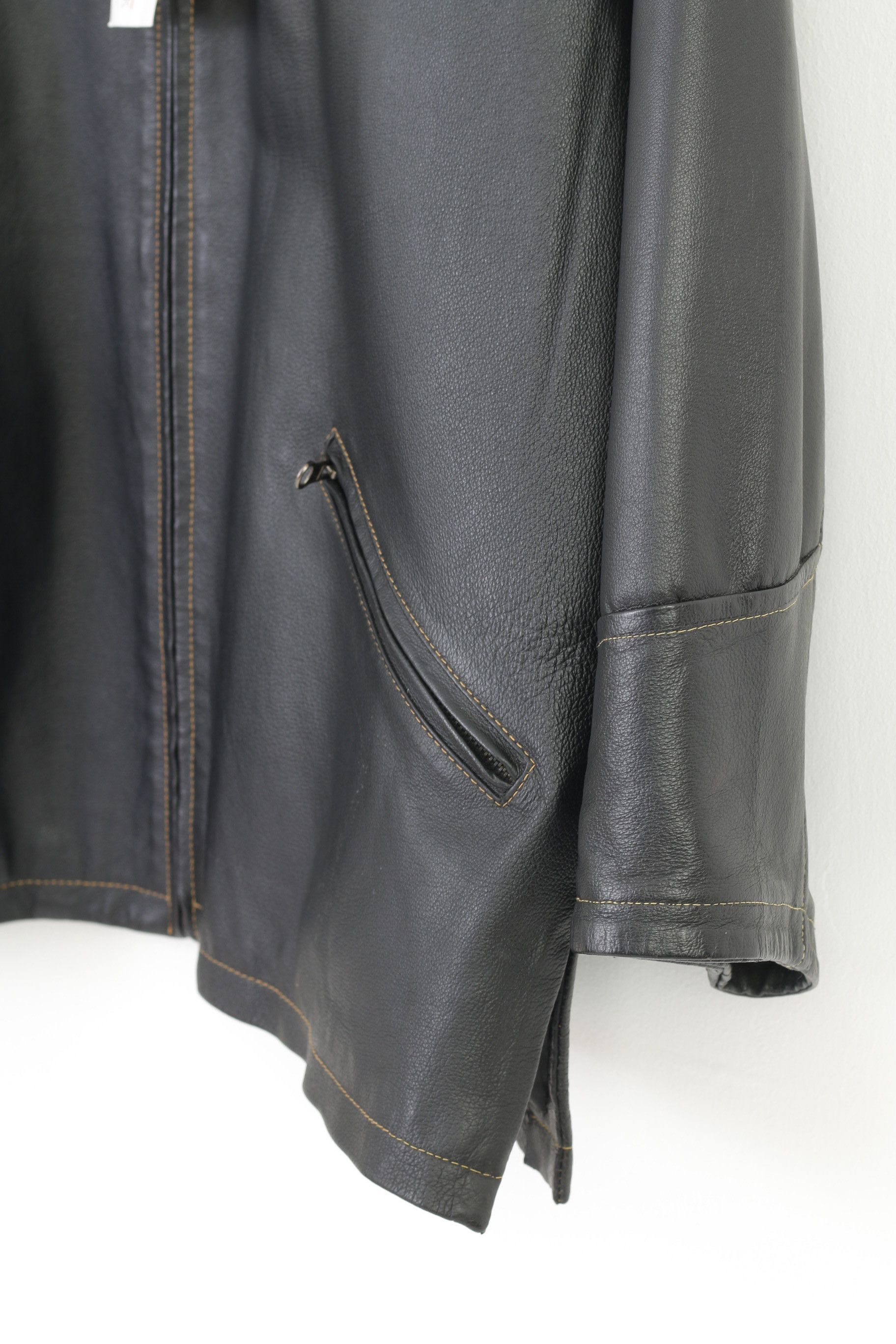 Vera Pelle × Vintage New Vintage Men 54 L Leather Jacket Black Full Zipper 1194 Size US L / EU 52-54 / 3 - 3 Thumbnail
