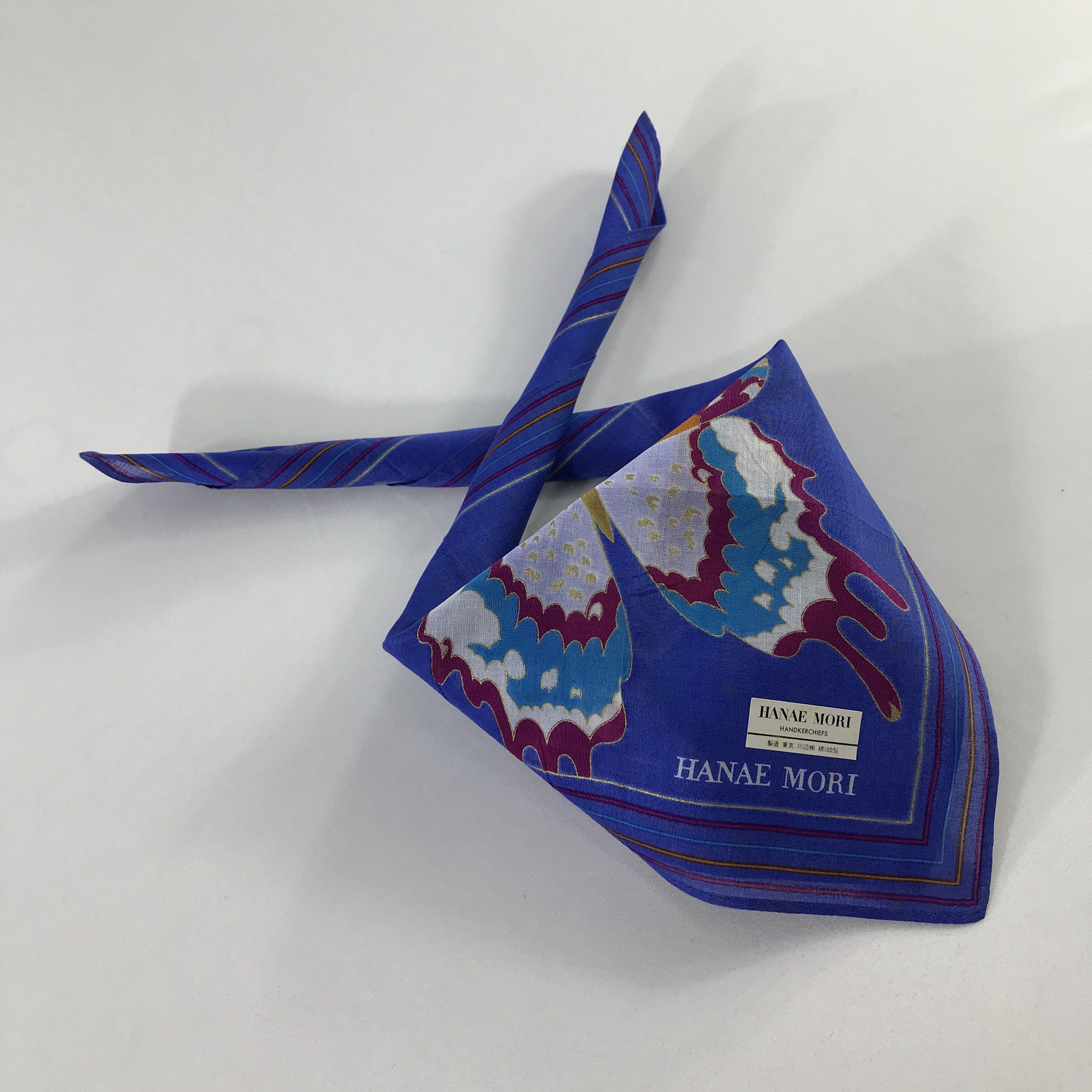 Hanae Mori × Vintage Hanae Mori Bandana / Handkerchief / Neckerchief - S819 Size ONE SIZE - 4 Thumbnail
