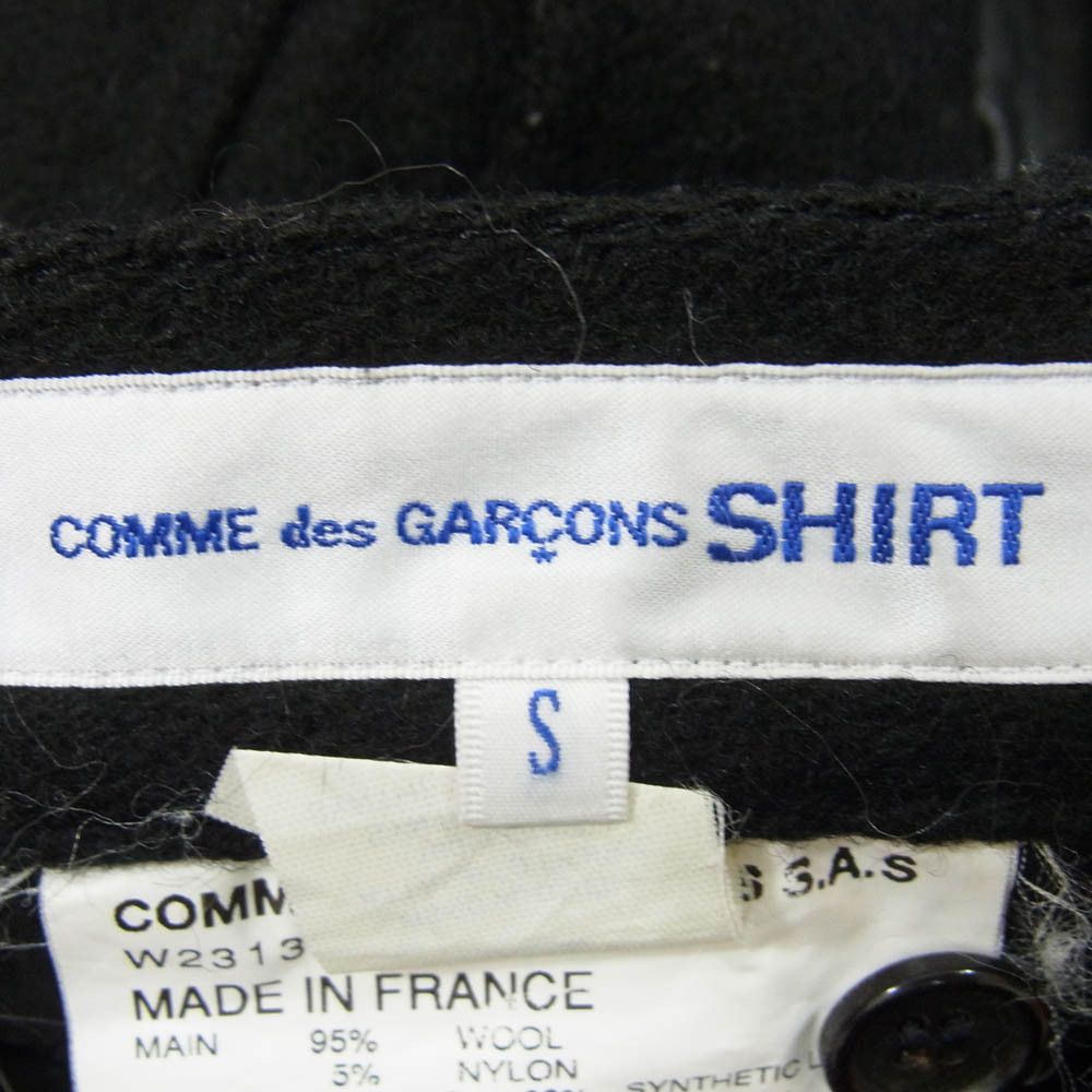 Comme des Garcons Cropped Pants faux leather patch wool pants zipper Black Size US 32 / EU 48 - 4 Thumbnail