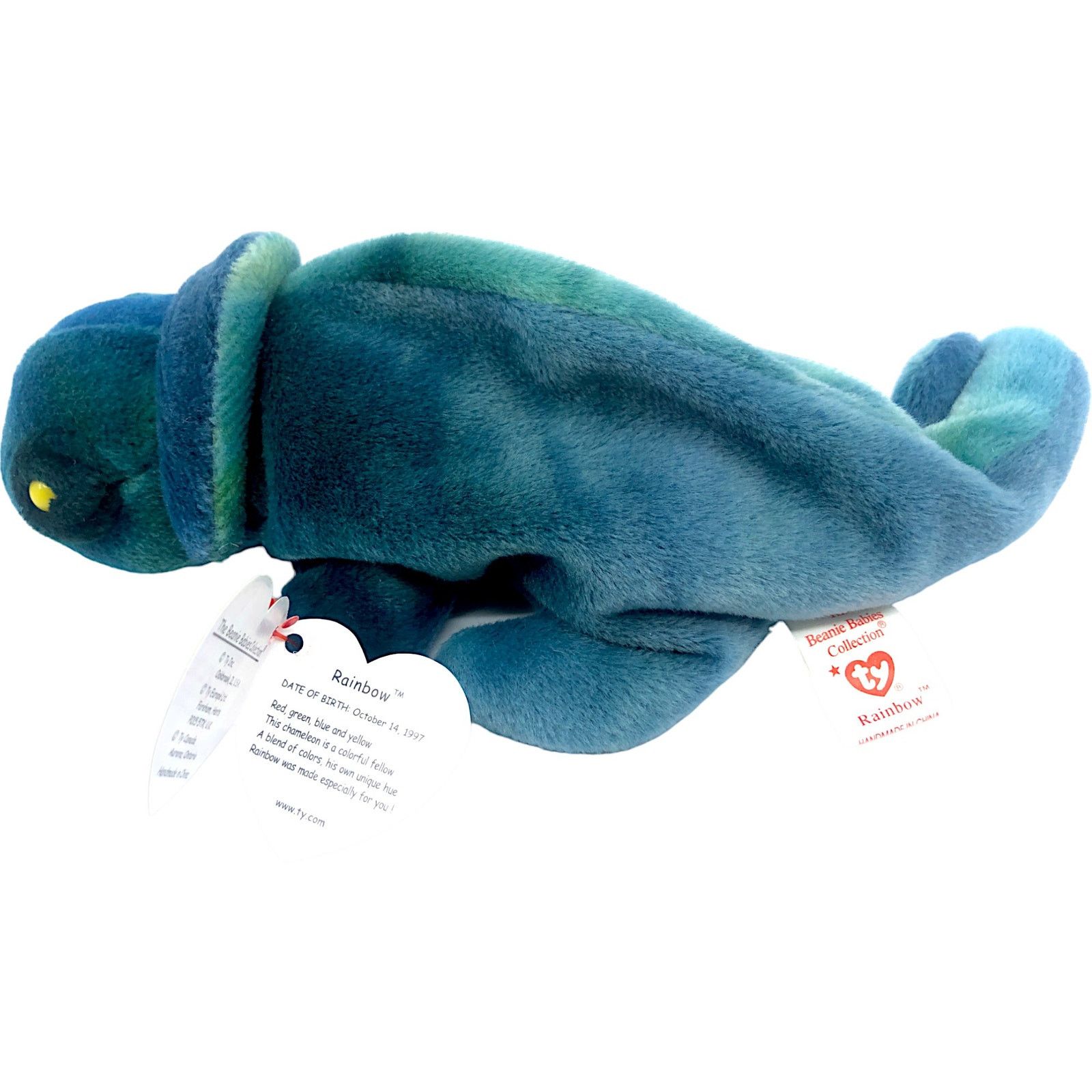 Vintage Ty Beanie Baby 1997 - Rainbow the Iguana Size ONE SIZE - 2 Thumbnail