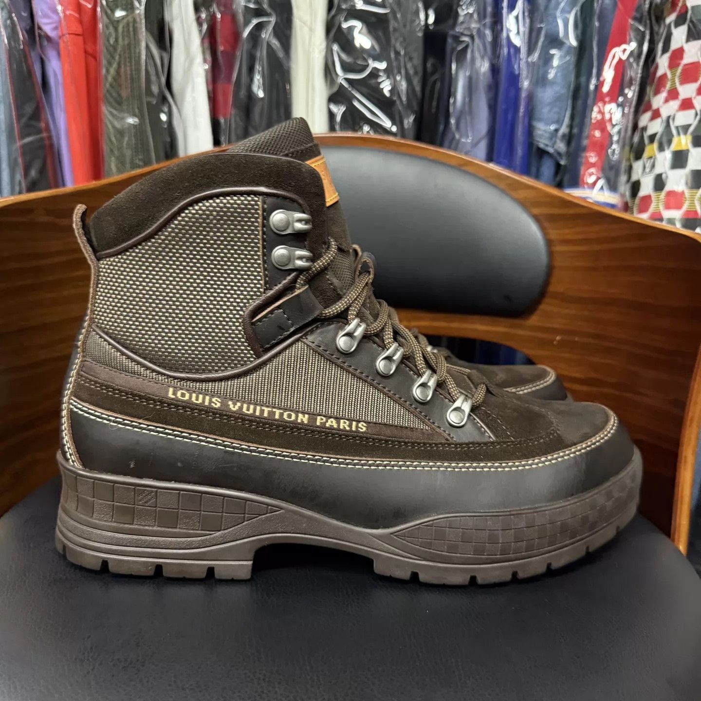 Louis Vuitton LV brown color-blocked leather hiking boots 9.5/43.5 new Size US 9.5 / EU 42-43 - 4 Thumbnail