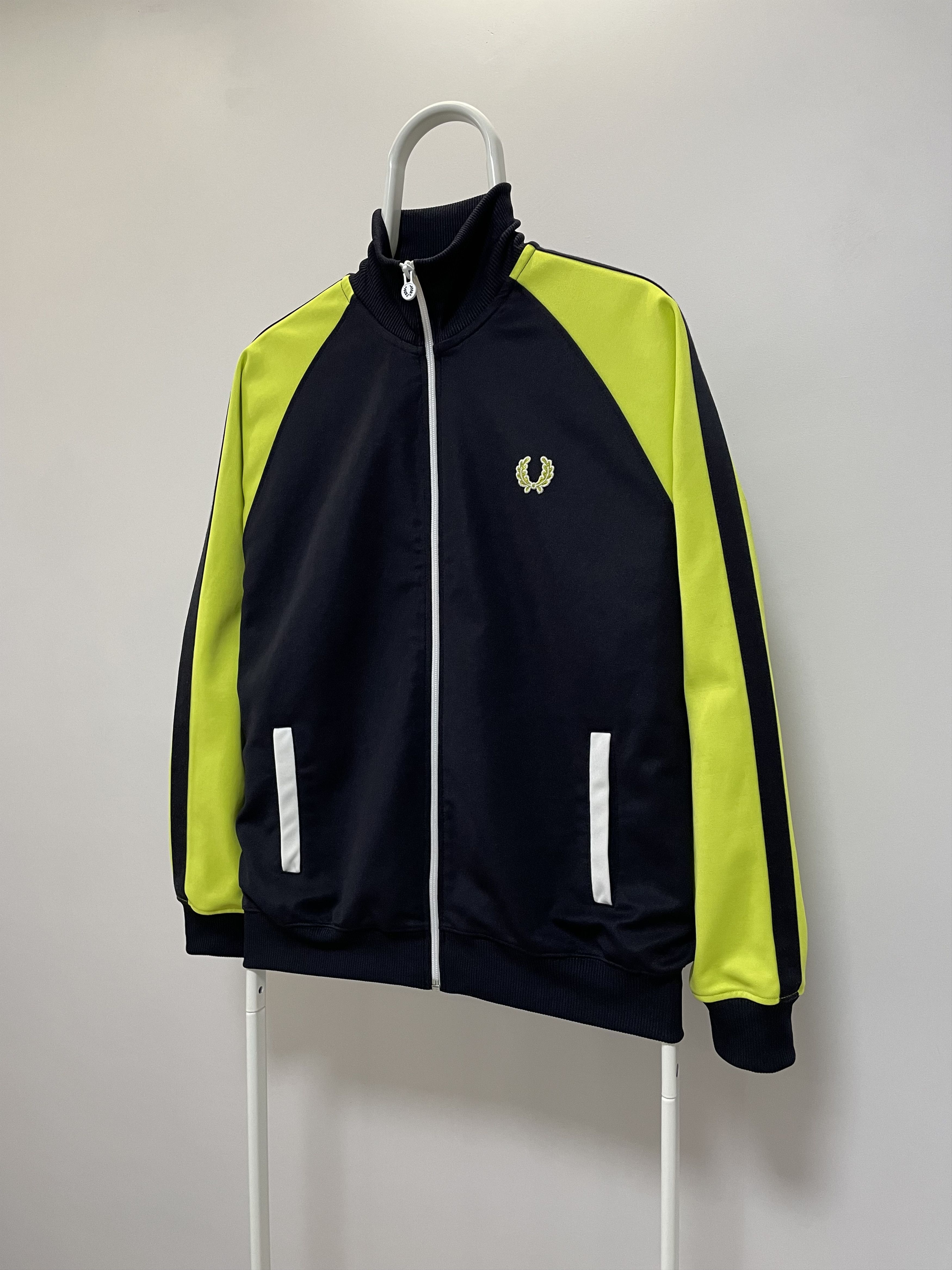 Fred Perry FRED PERRY Track Jacket Top Neon Yellow Black Men's Size M Size US M / EU 48-50 / 2 - 4 Thumbnail