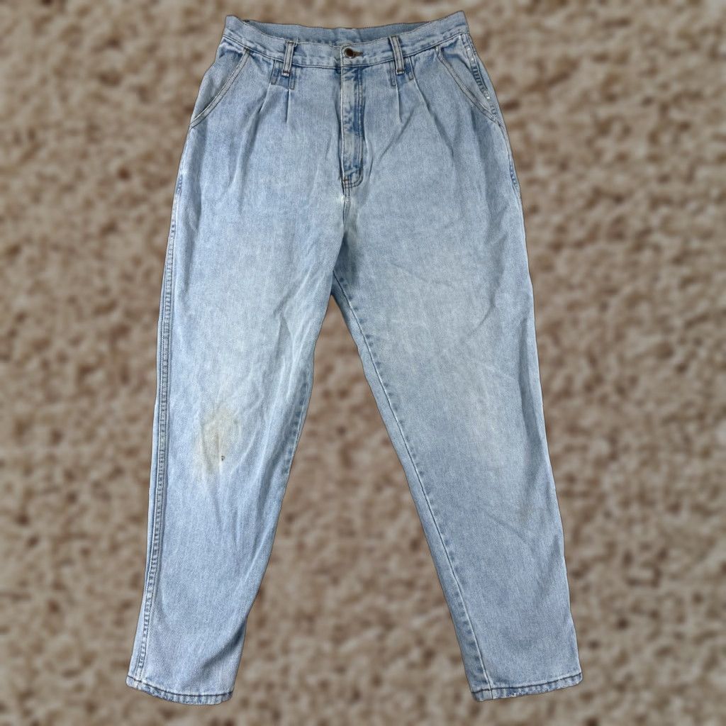 Bill Blass VINTAGE Bill Blass Jeans Women 16 Blue Denim High Rise Mom Tapered Regular Size 16 Blue Floral 90s Womens Size 38" / US 16 / IT 52 - 1 Thumbnail