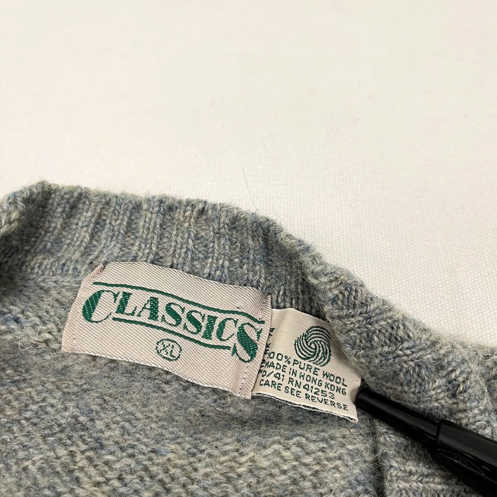 Vintage VTG Classics Cardigan Mens L/XL Blue Gray Pure Wool Grandpa Sweater Jumper 90s Size US XL / EU 56 / 4 - 2 Thumbnail