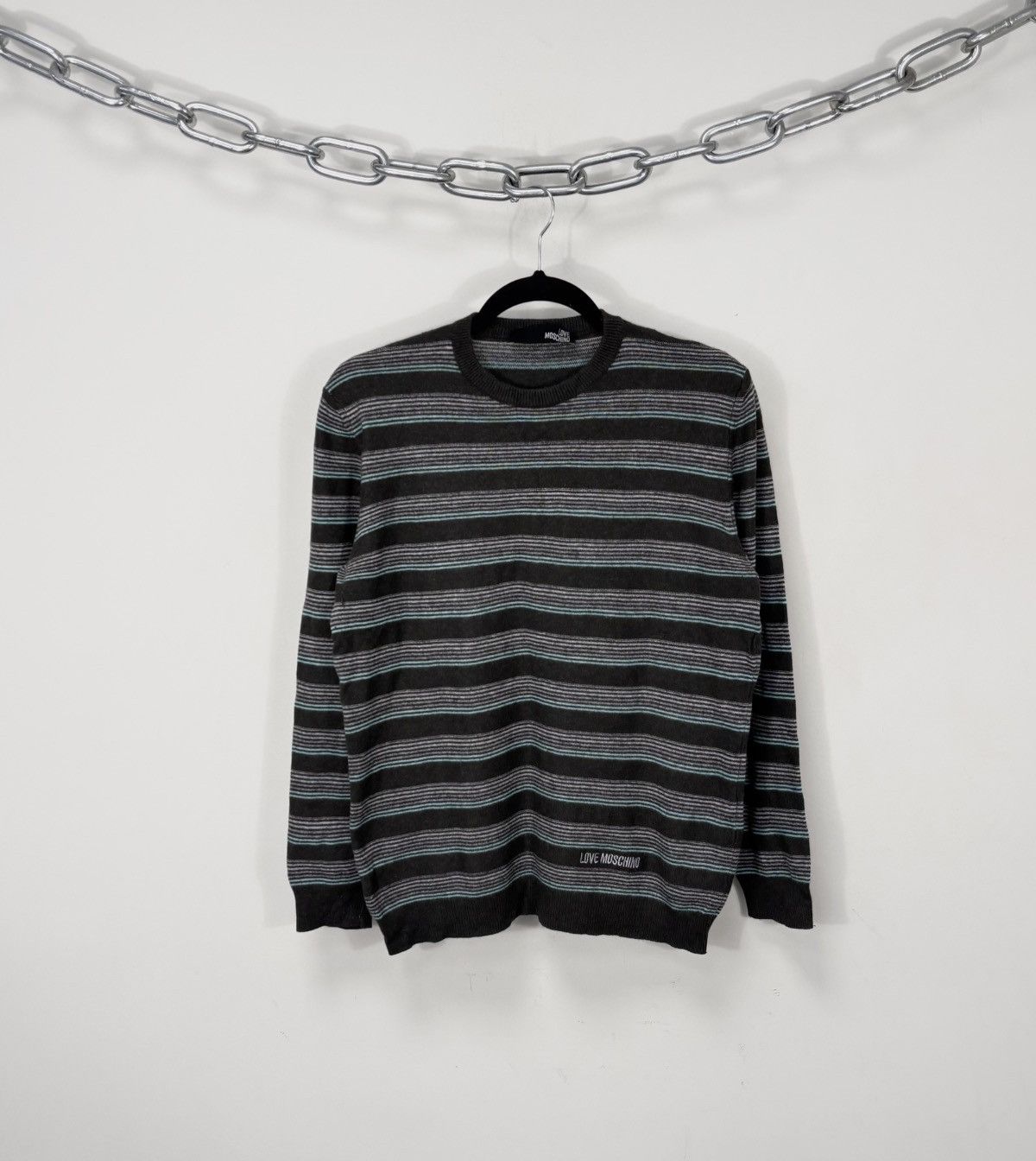 Love Moschino Love Moschino Women’s Multicolor Striped Wool Blend Sweater Size L / US 10 / IT 46 - 1 Thumbnail