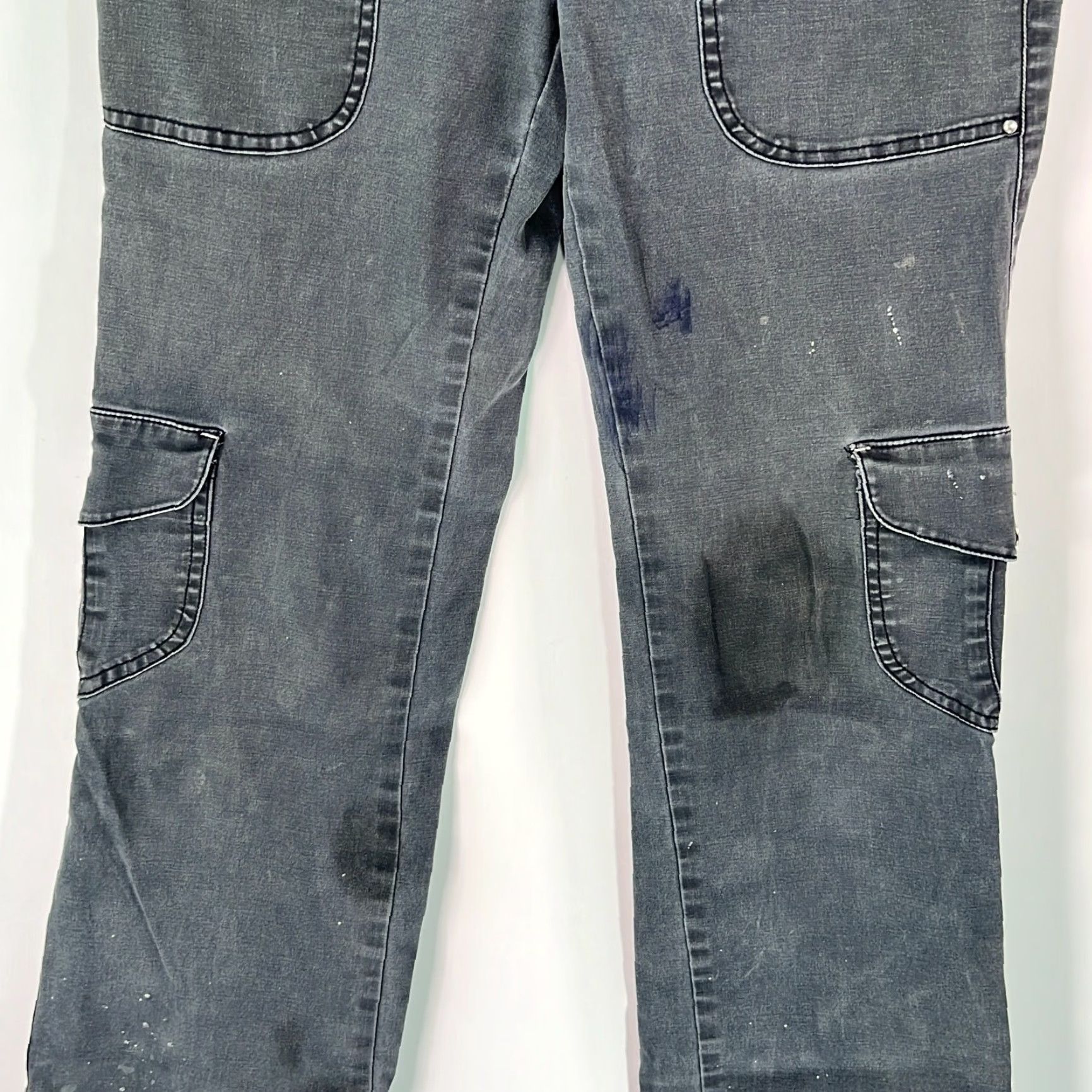 Denime Zana Di Jeans Women's 5 Ultra Low Rise Beaded Straight Black 28x30 Size 27" / US 4 / IT 40 - 5 Thumbnail