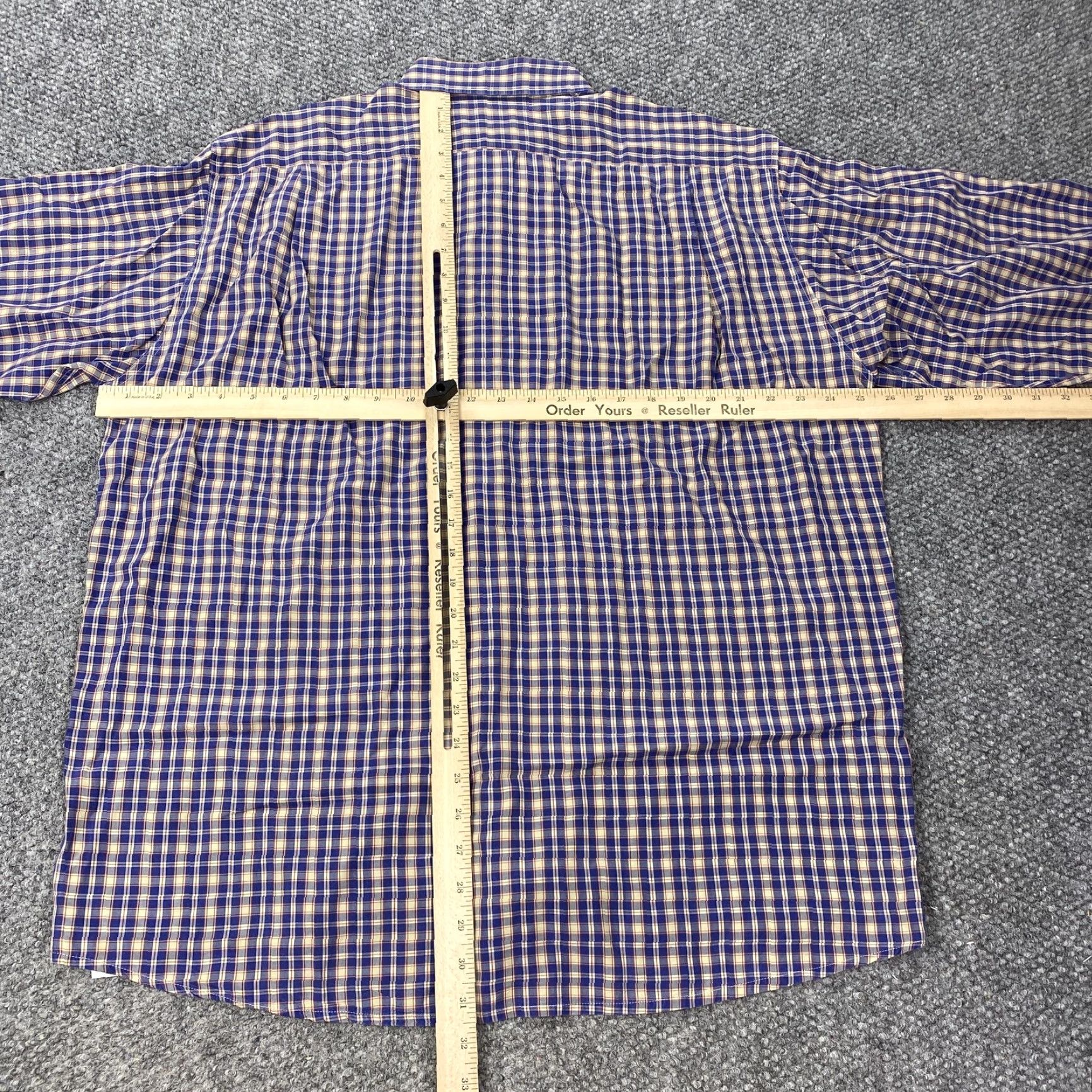Lacoste VINTAGE Lacoste Shirt Mens Large Blue Beige Plaid Button Down Long Sleeve Made in France 42 Regular Navy Mens Size US XL / EU 56 / 4 - 6 Thumbnail