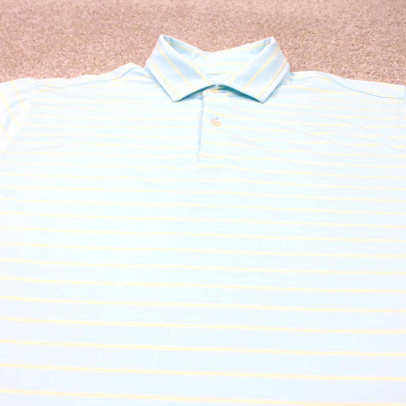 Vintage FG Tech Polo Shirt Men L Blue/Yellow Polyester Stretch Short Sleeve Pullover Size US L / EU 52-54 / 3 - 4 Thumbnail