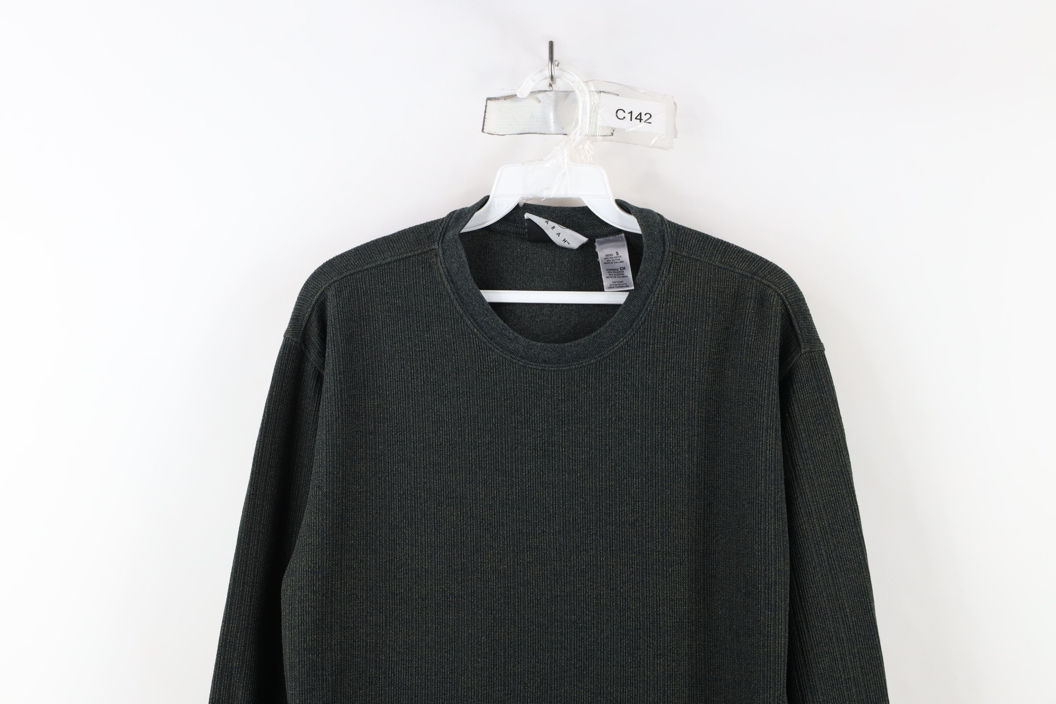 Vintage Vintage 90s Streetwear Blank Ribbed Knit Long Sleeve T-Shirt Size US S / EU 44-46 / 1 - 2 Thumbnail