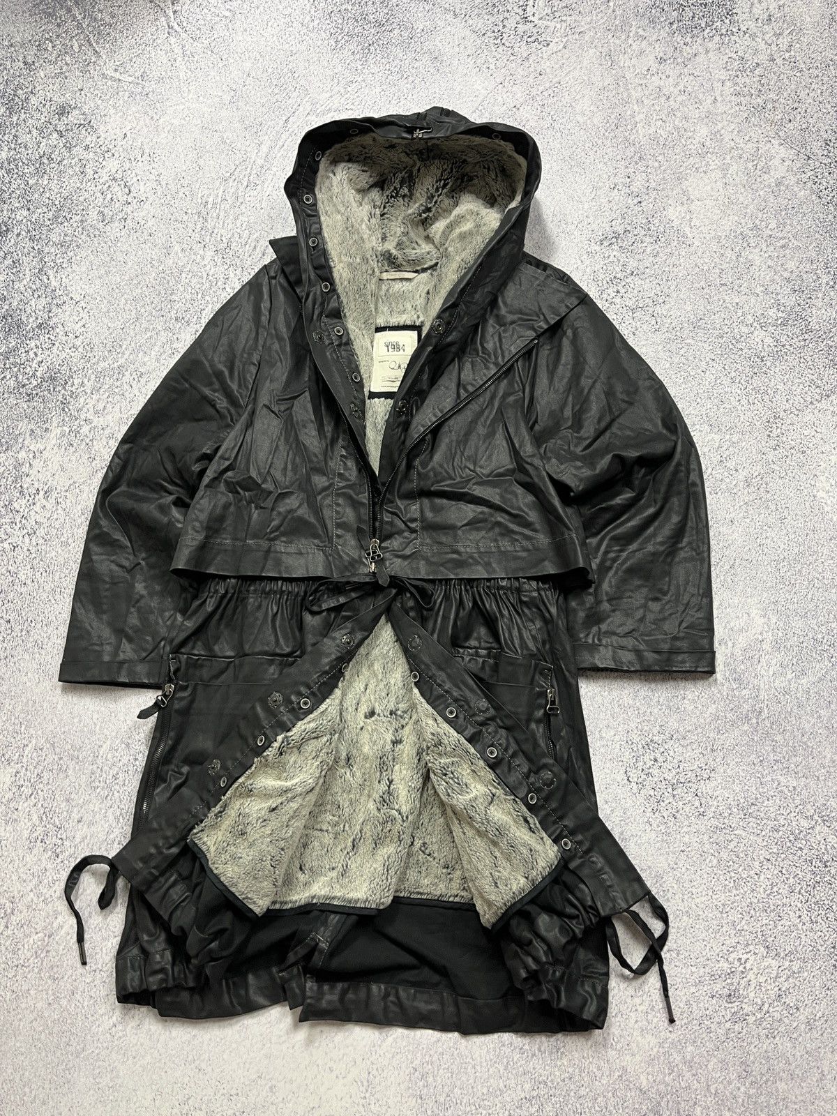 Annette Gortz × Japanese Brand Annette Gortz Avant Garde Zipped Trench Winter Jacket Rare Size S / US 4 / IT 40 - 10 Thumbnail