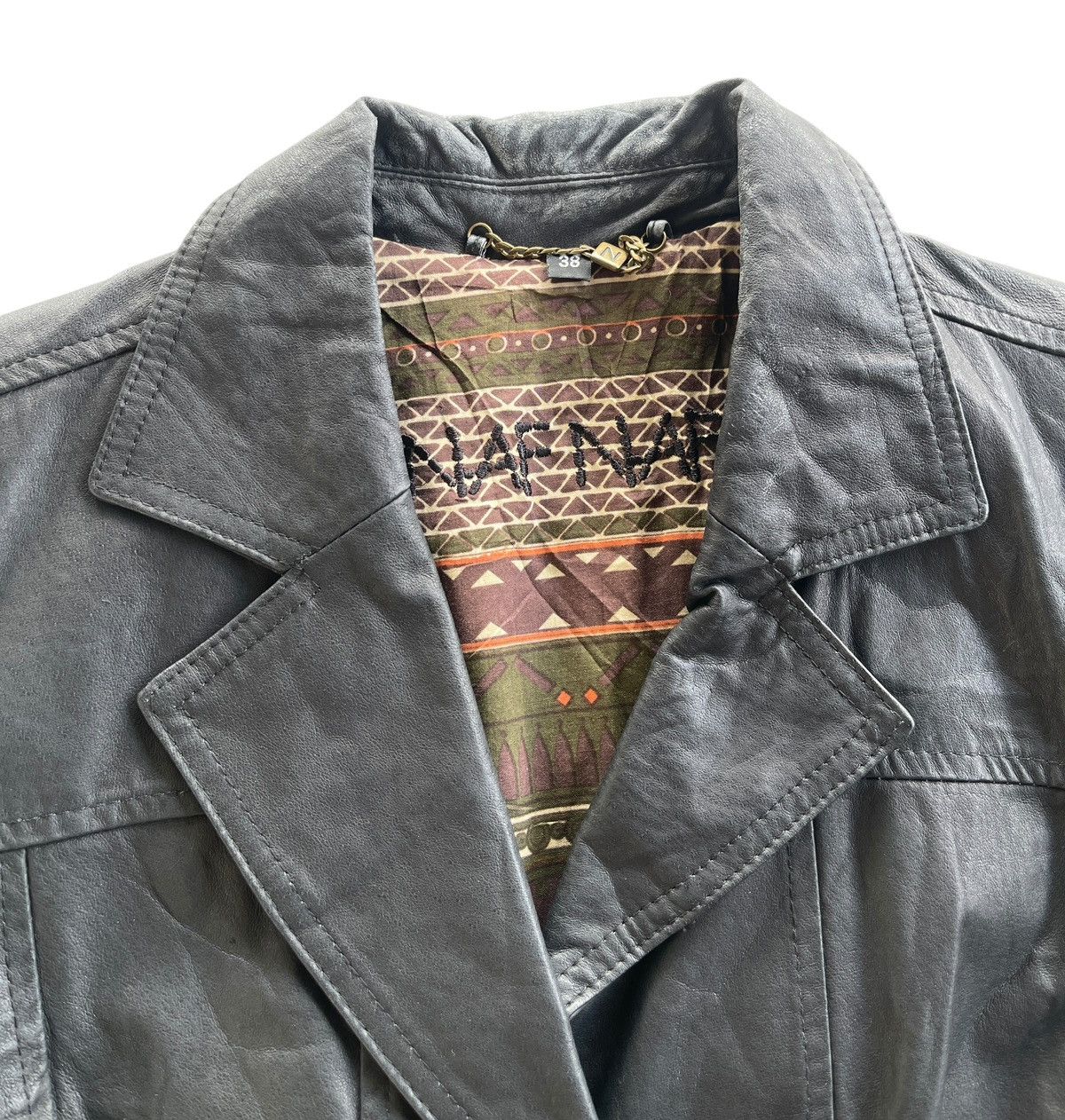 Japanese Brand Vintage Naf Naf Cuir Leather Jacket Size S / US 4 / IT 40 - 14 Thumbnail
