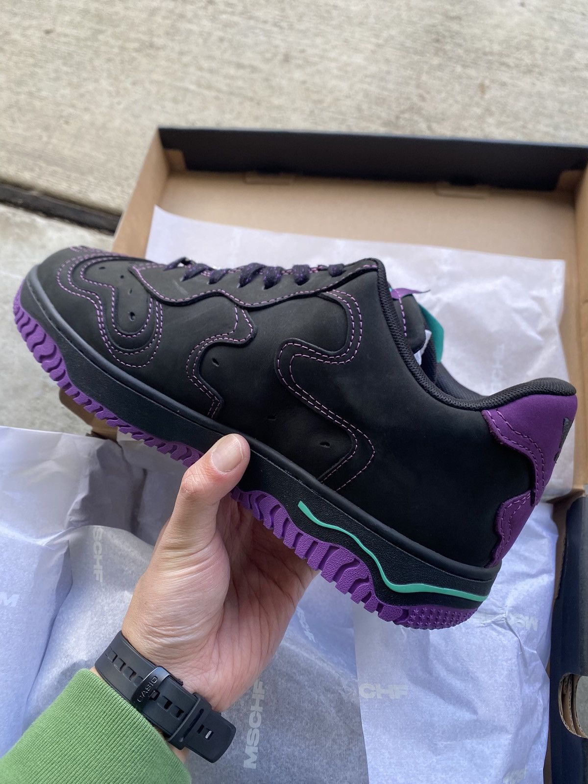 MSCHF MSCHF Super Normal Shoe 2 Black Purple Size US 11 / EU 44 - 5 Thumbnail