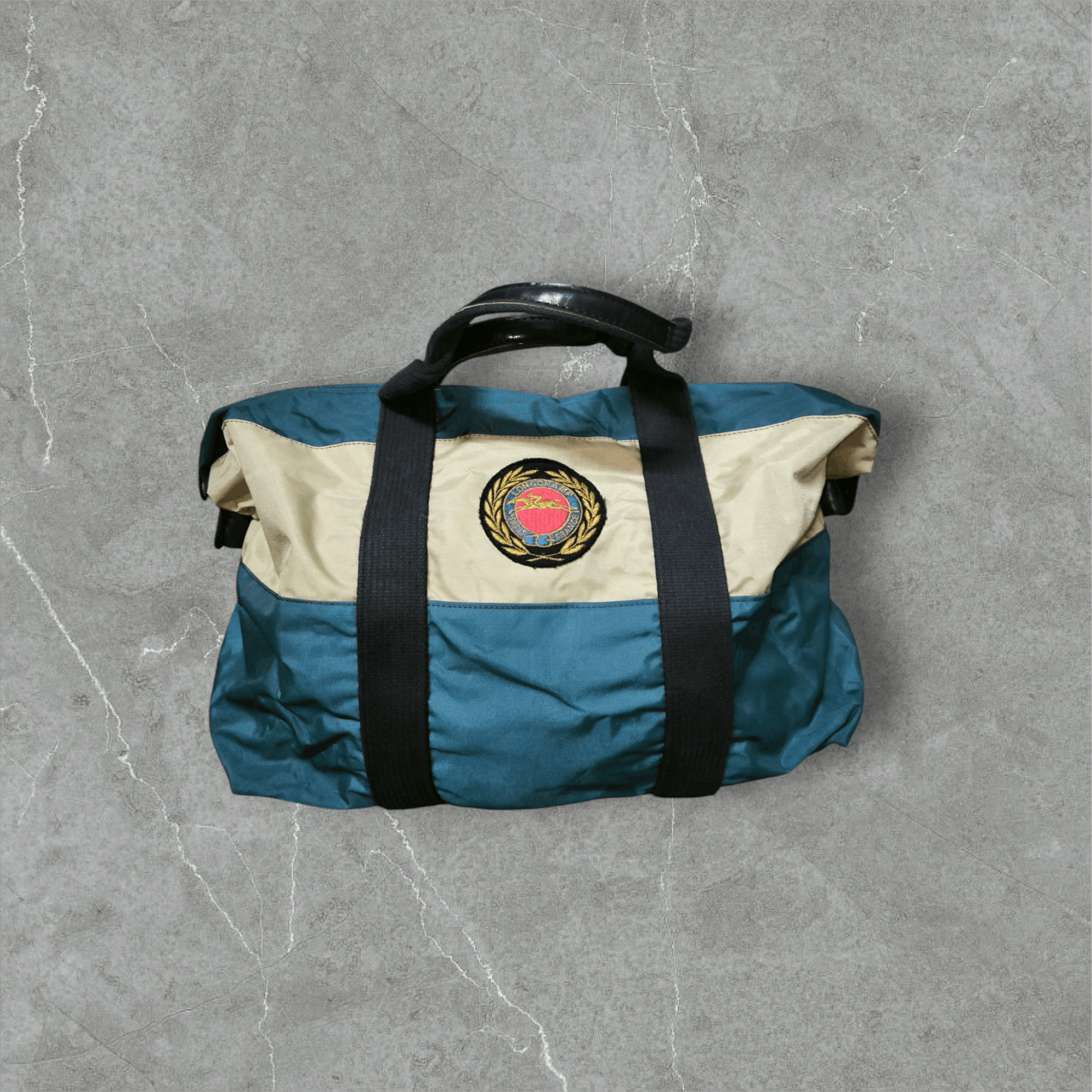 Designer × Longchamp Vintage Embroidery Logo Duffle Tote Hand Bag Size ONE SIZE - 3 Thumbnail