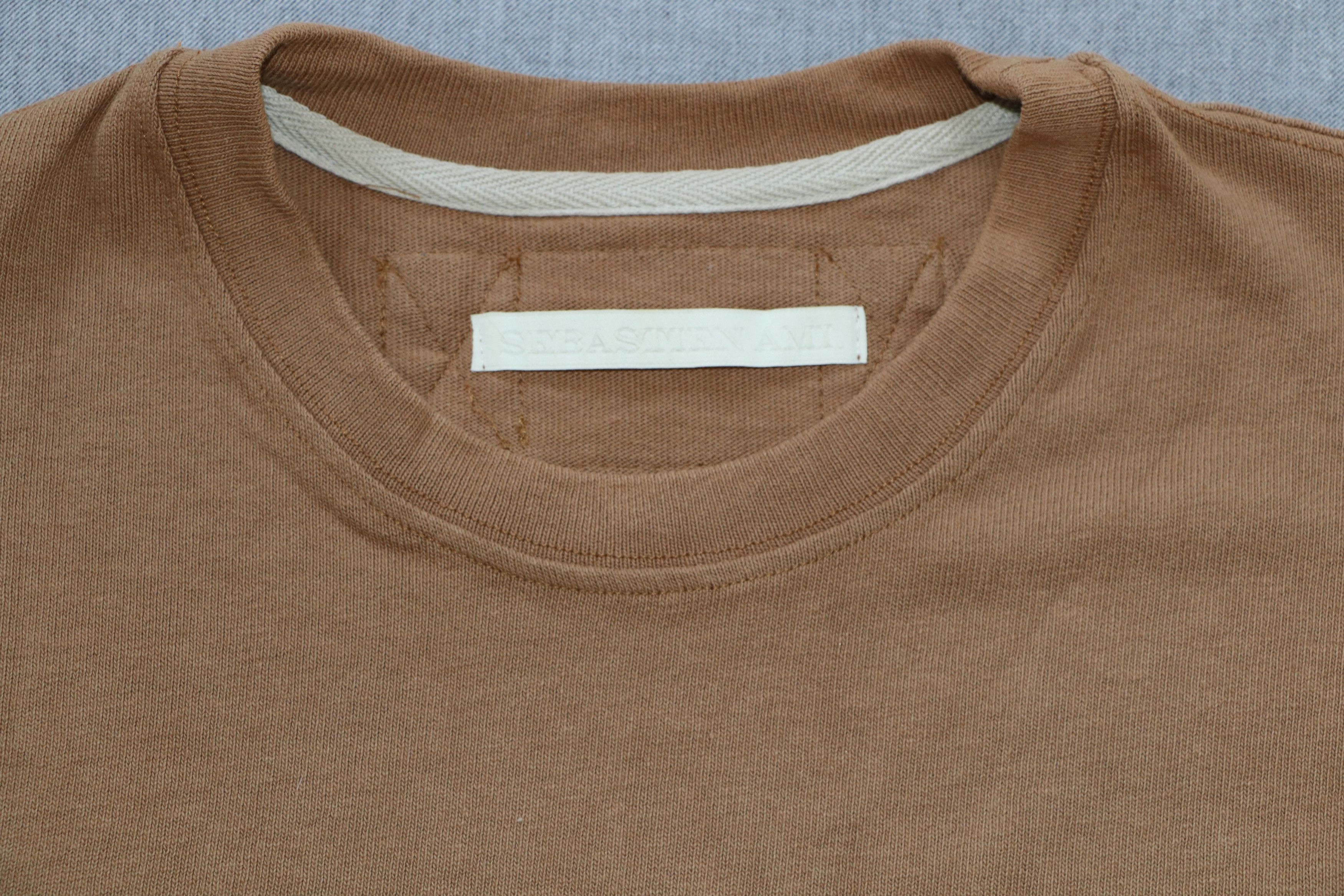 Sebastien Ami Brown Sleeveless Cut-Off T-Shirt Size US L / EU 52-54 / 3 - 3 Thumbnail
