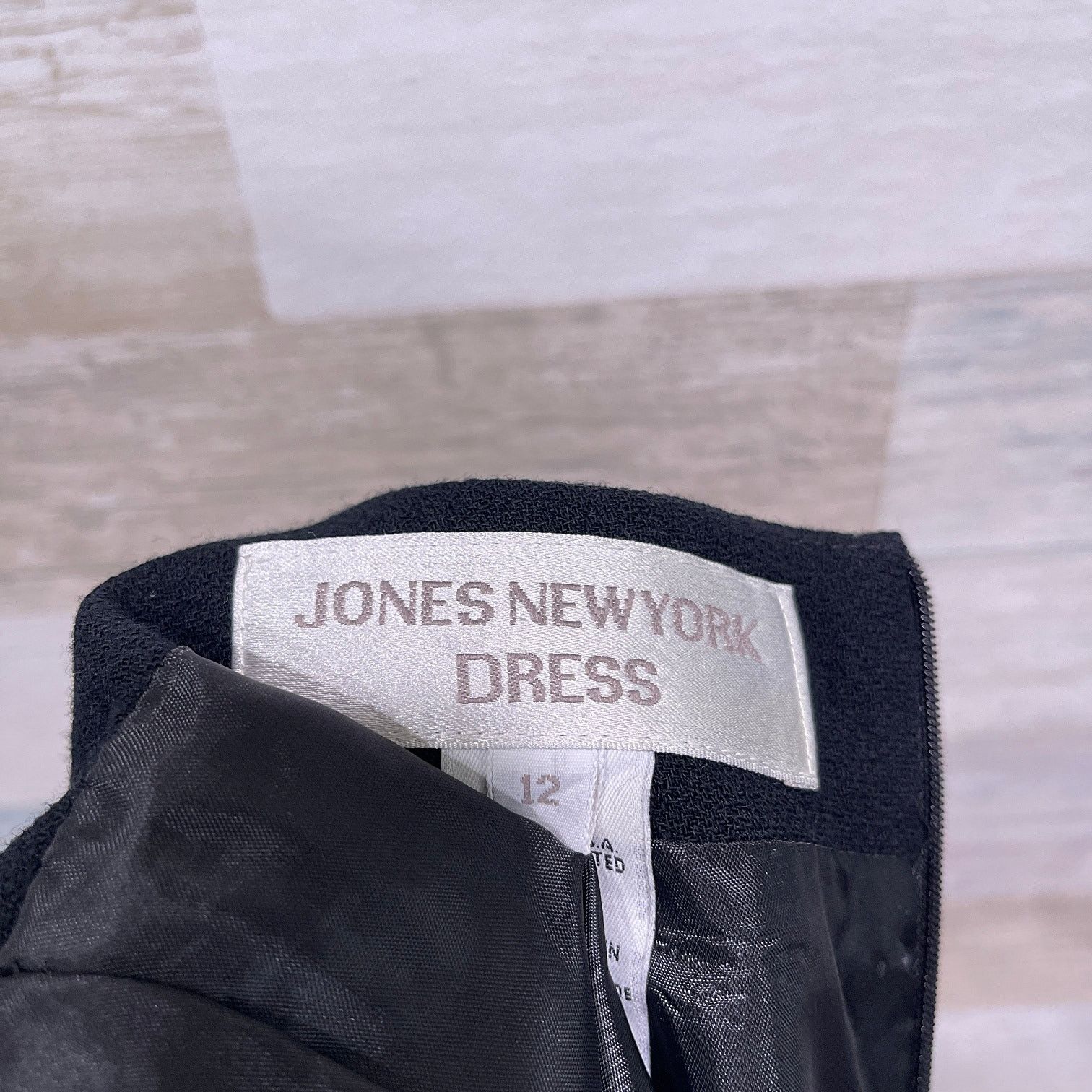 Jones New York × Vintage JONES NEW YORK 100% Worsted Wool Sheath Dress Womens 12 Size XL / US 12-14 / IT 48-50 - 7 Thumbnail
