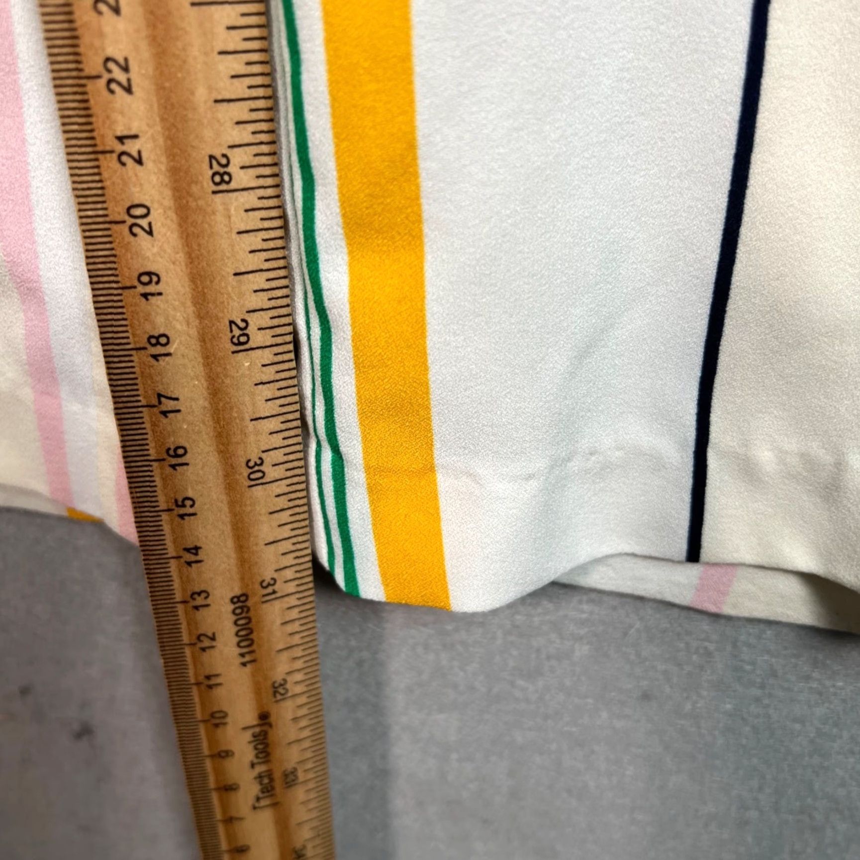 XOXO VINTAGE XOXO Womens Striped Wide-Leg Pants Size 3 / 4 White Polyester & Spandex Size 26" / US 2 / IT 38 - 7 Thumbnail