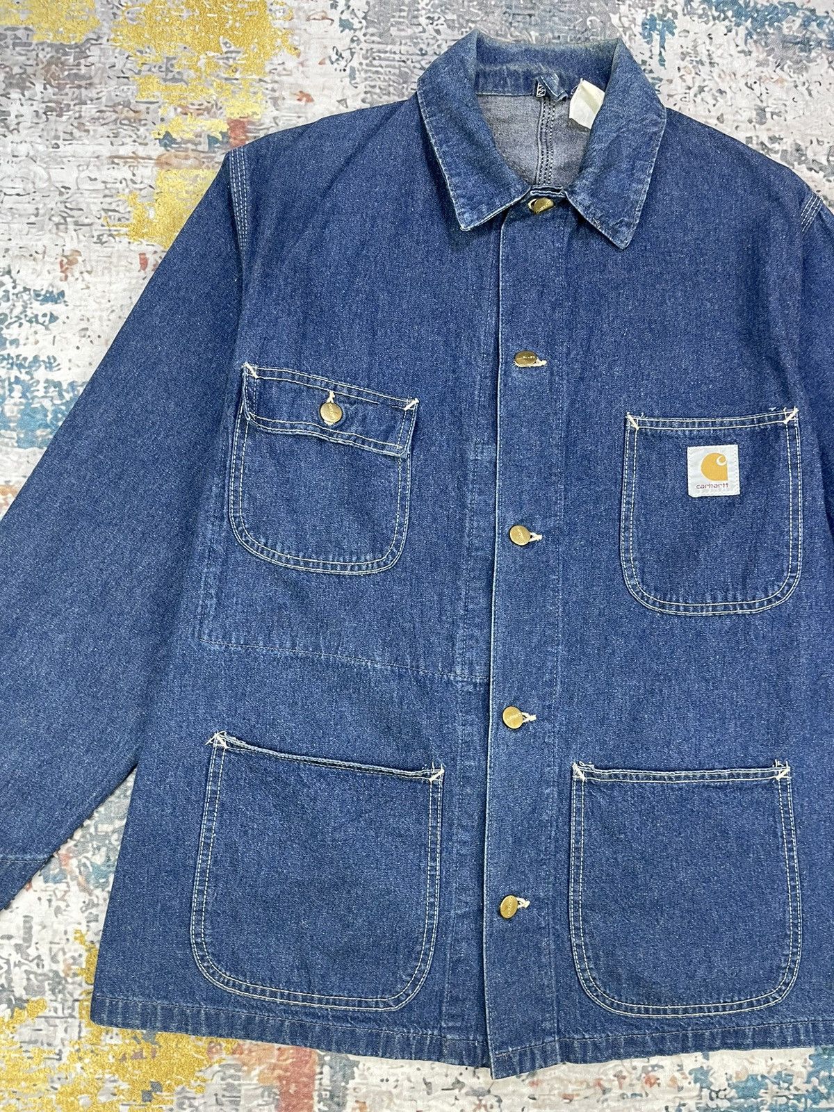 Carhartt Vtg 90s Carhartt Denim 5 Pocket Denim Chore Jackets Size US M / EU 48-50 / 2 - 4 Thumbnail