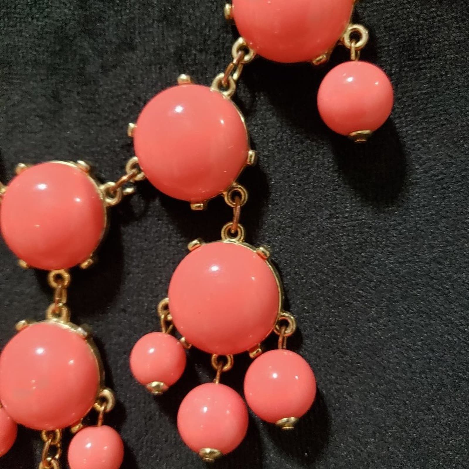Other Fashion Pink Rhinestones Bubble Bead Statement Bib Necklace Size ONE SIZE - 3 Thumbnail