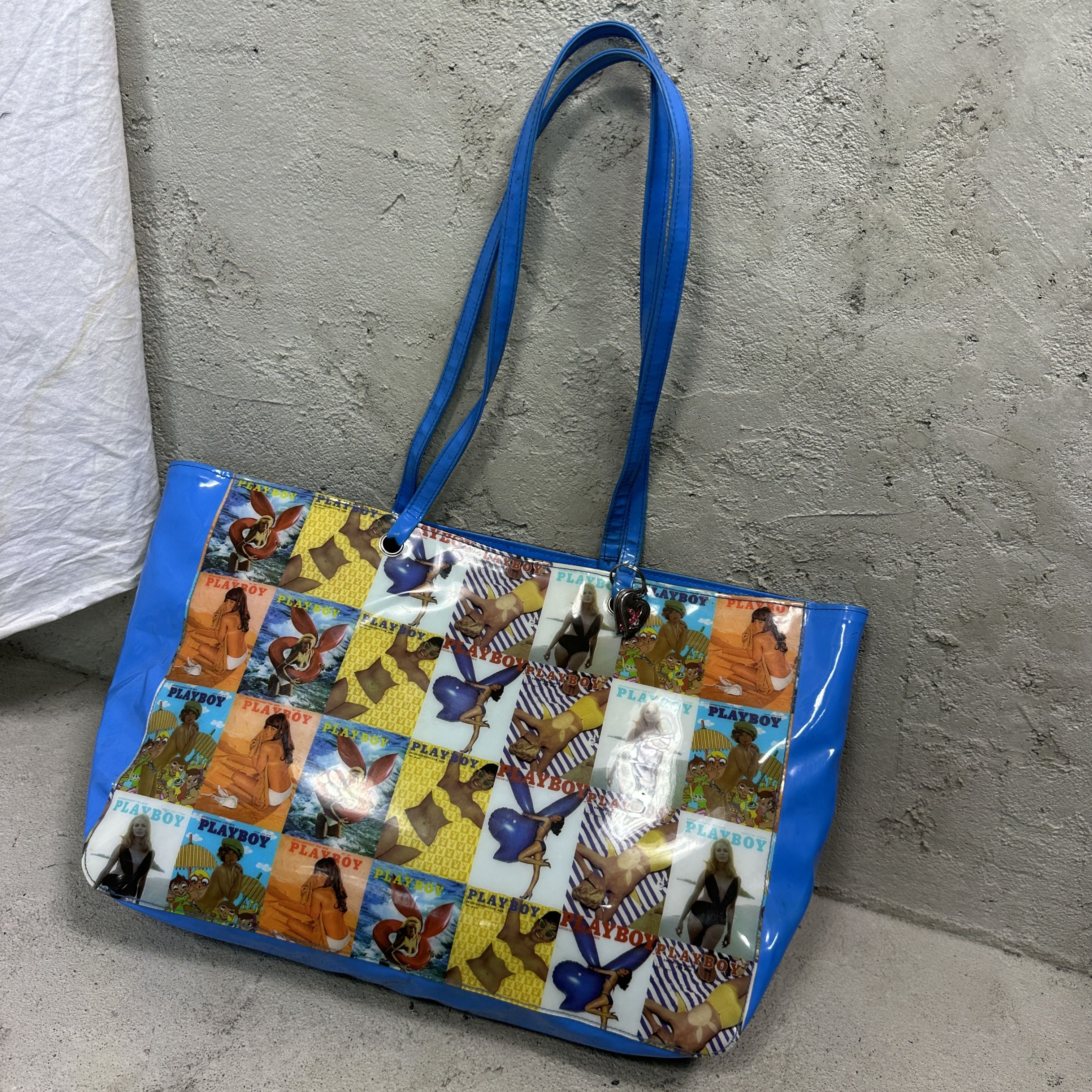 Playboy intage Playboy Gazette Print Patent Leather Tote Bag 00s Size ONE SIZE - 3 Thumbnail