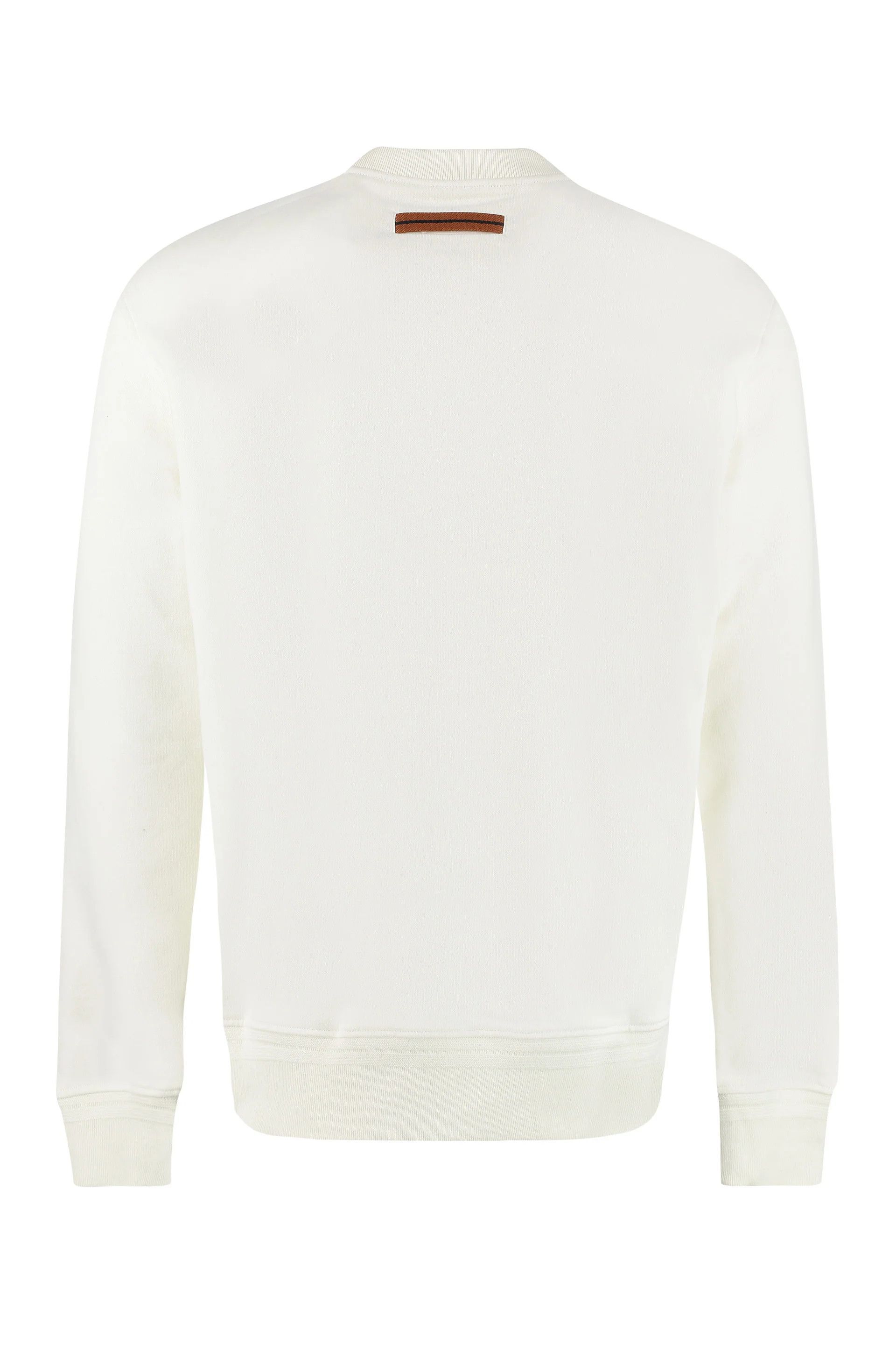 Z Zegna o1mle0624 Cotton Sweatshirt in White Size US L / EU 52-54 / 3 - 2 Thumbnail