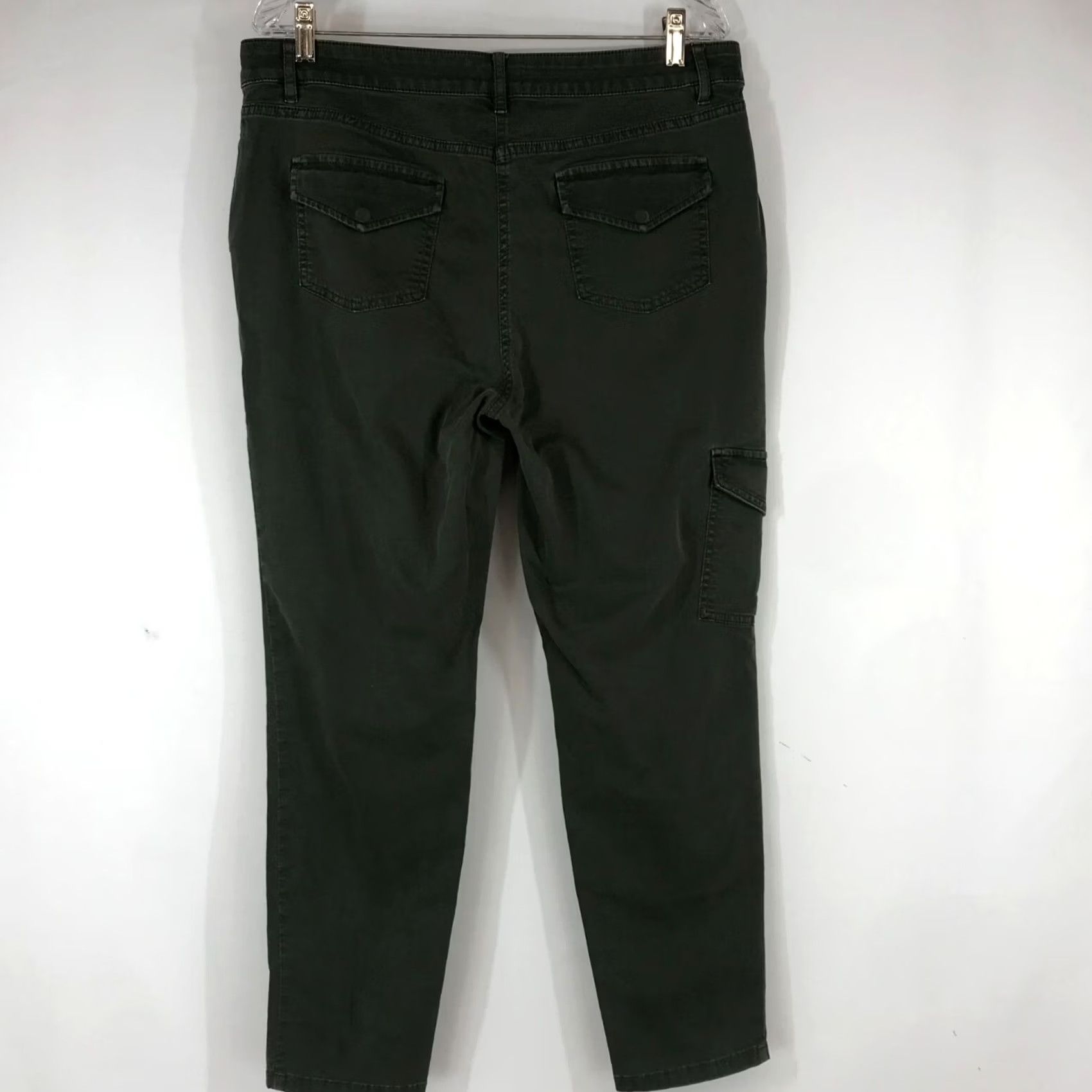 J. Jill J. Jill WOMEN'S 14 OLIVE COTTON BLEND CARGO PANTS Jeans Straight Womens 14 OLIVE Regular Size 14 Size 36" / US 14 / IT 50 - 4 Thumbnail