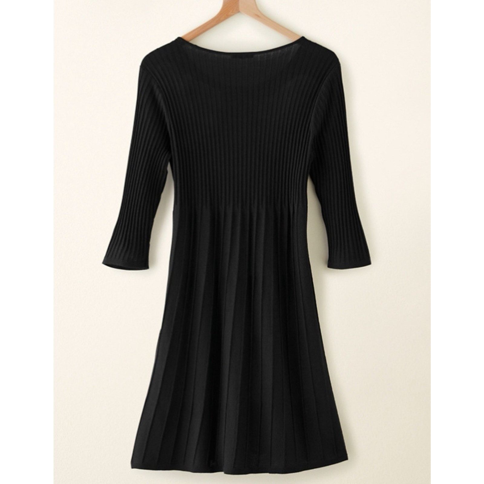 Eileen Fisher Eileen Fisher Washable Italian Wool Black Pleated Dress Med Size M / US 6-8 / IT 42-44 - 2 Thumbnail