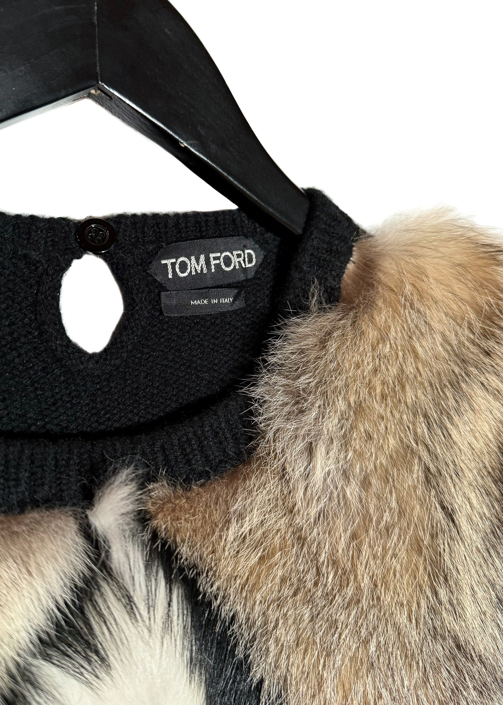 Tom Ford Tom Ford Fox Rabbit Fur Appliqué Cashmere Knit Sweater Size L / US 10 / IT 46 - 4 Thumbnail