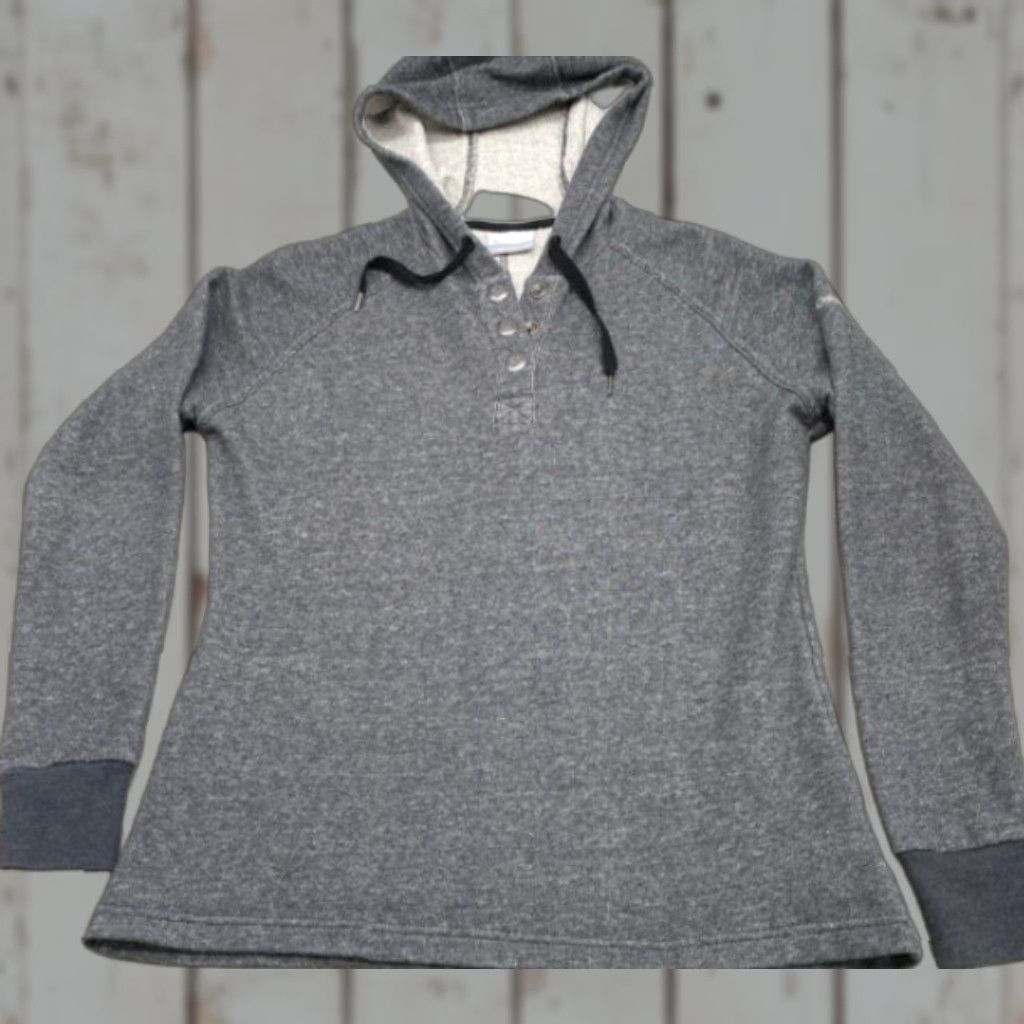 Vintage VINTAGE Columbia Benton Springs Half Snap Pullover Women's Small Gray Hooded Cozy 5908 Size S / US 4 / IT 40 - 1 Thumbnail